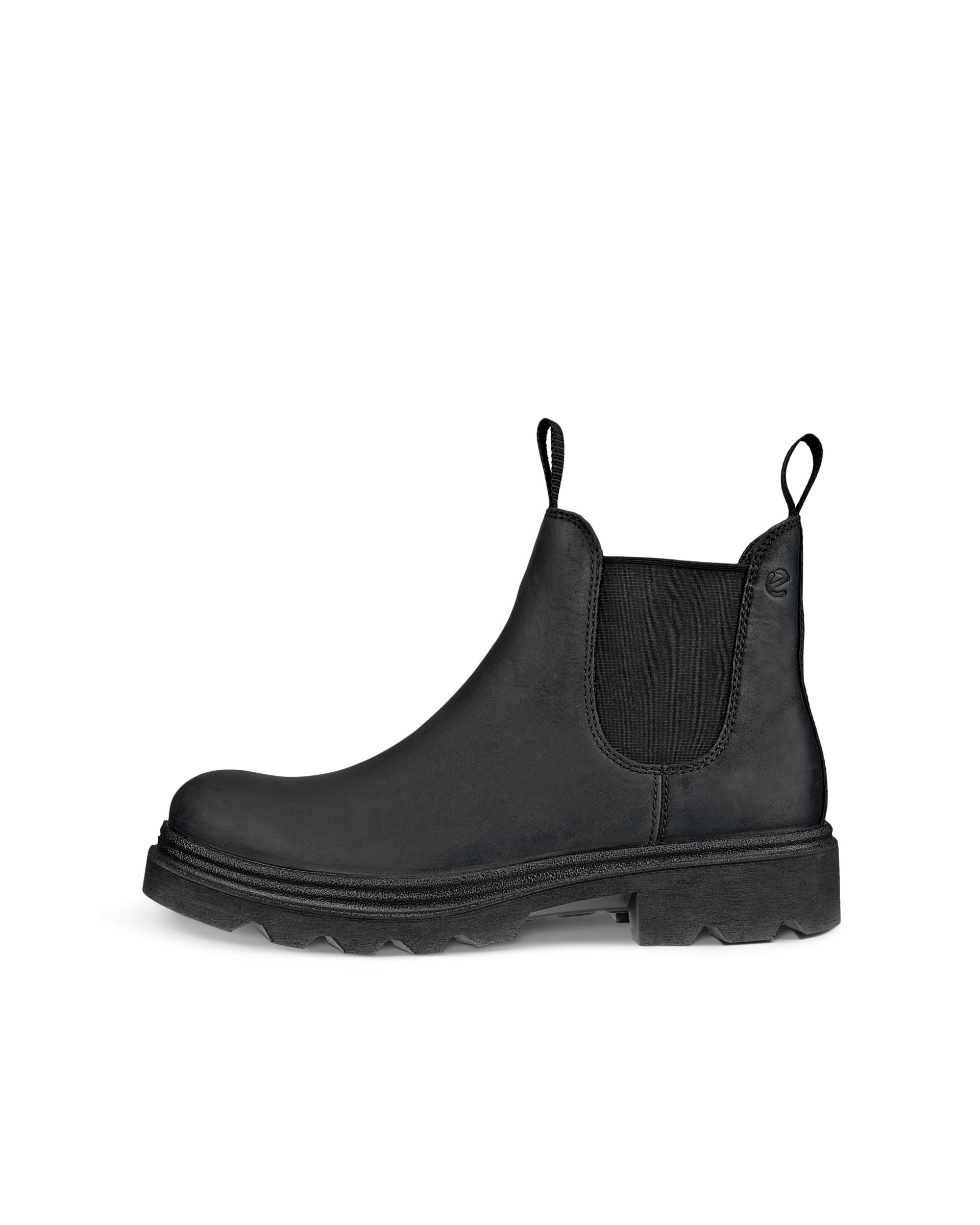 ECCO® Grainer Herren Chelsea Boot aus Nubukleder - Schwarz - Outside