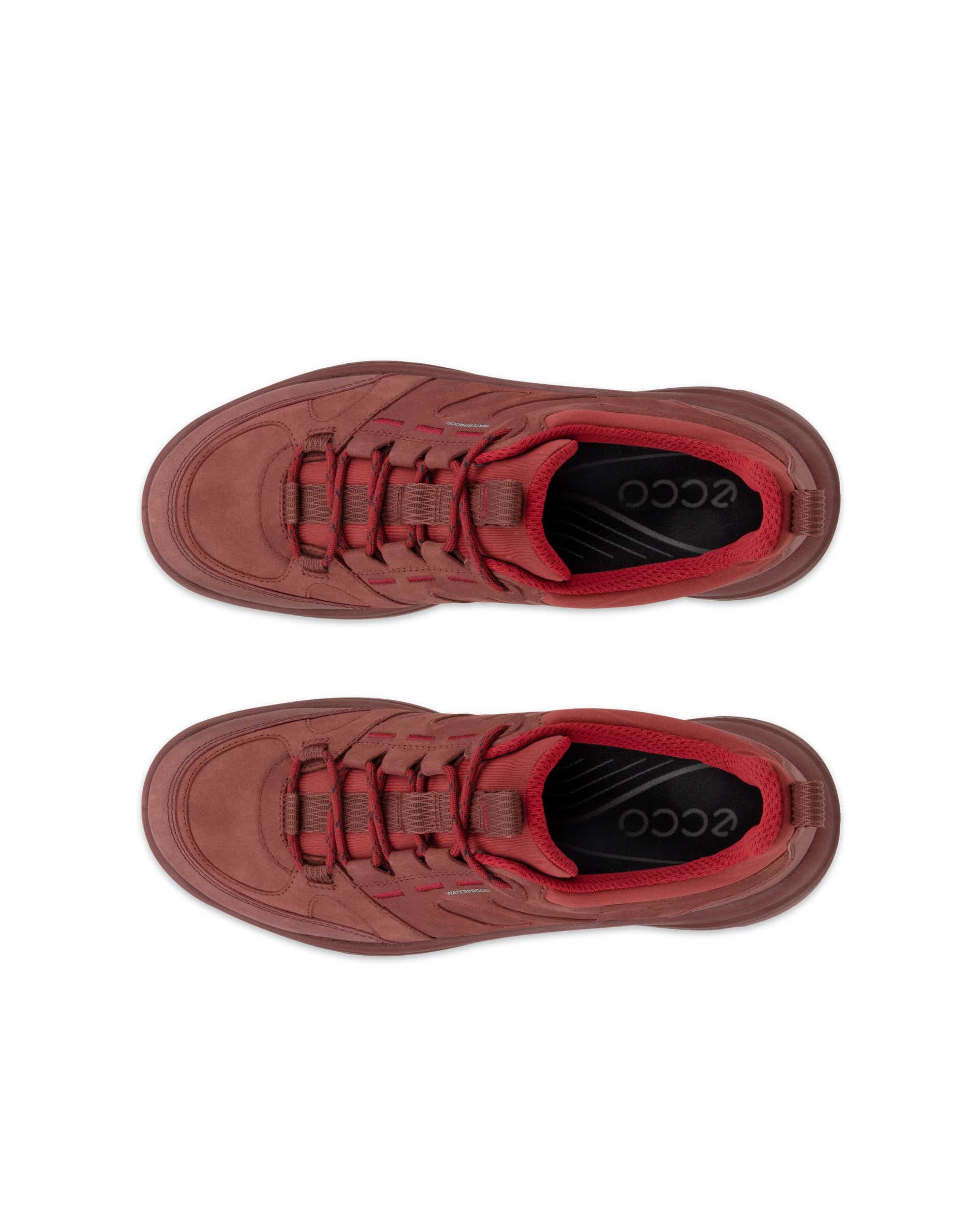 Women's ECCO® Offroad Nubuck Outdoor Waterproof Shoe - Red - Top left pair