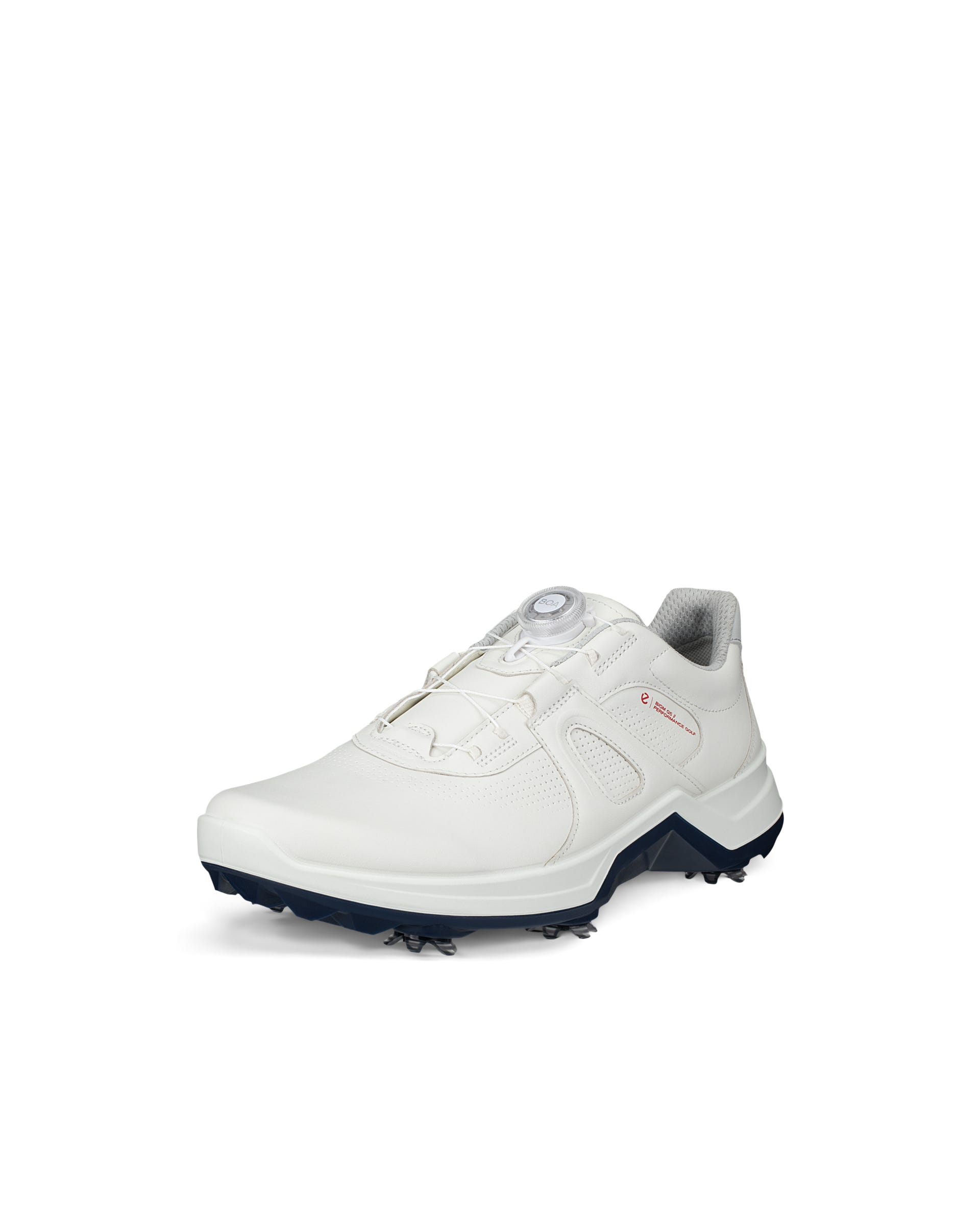 Men's ECCO® Golf Biom G5 BOA Leather Cleated Waterproof Golf Shoe - White - Outside