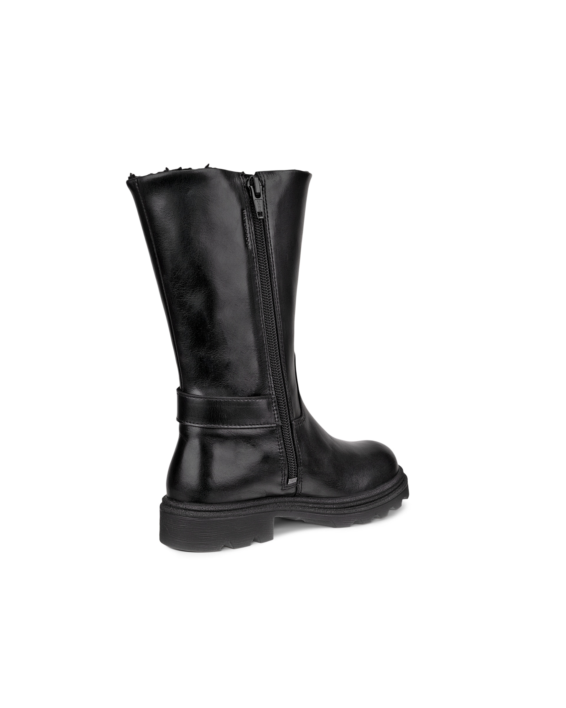 ECCO® Grainer Kinder Wasserdichte Hoher Stiefel aus Leder - Schwarz - Back