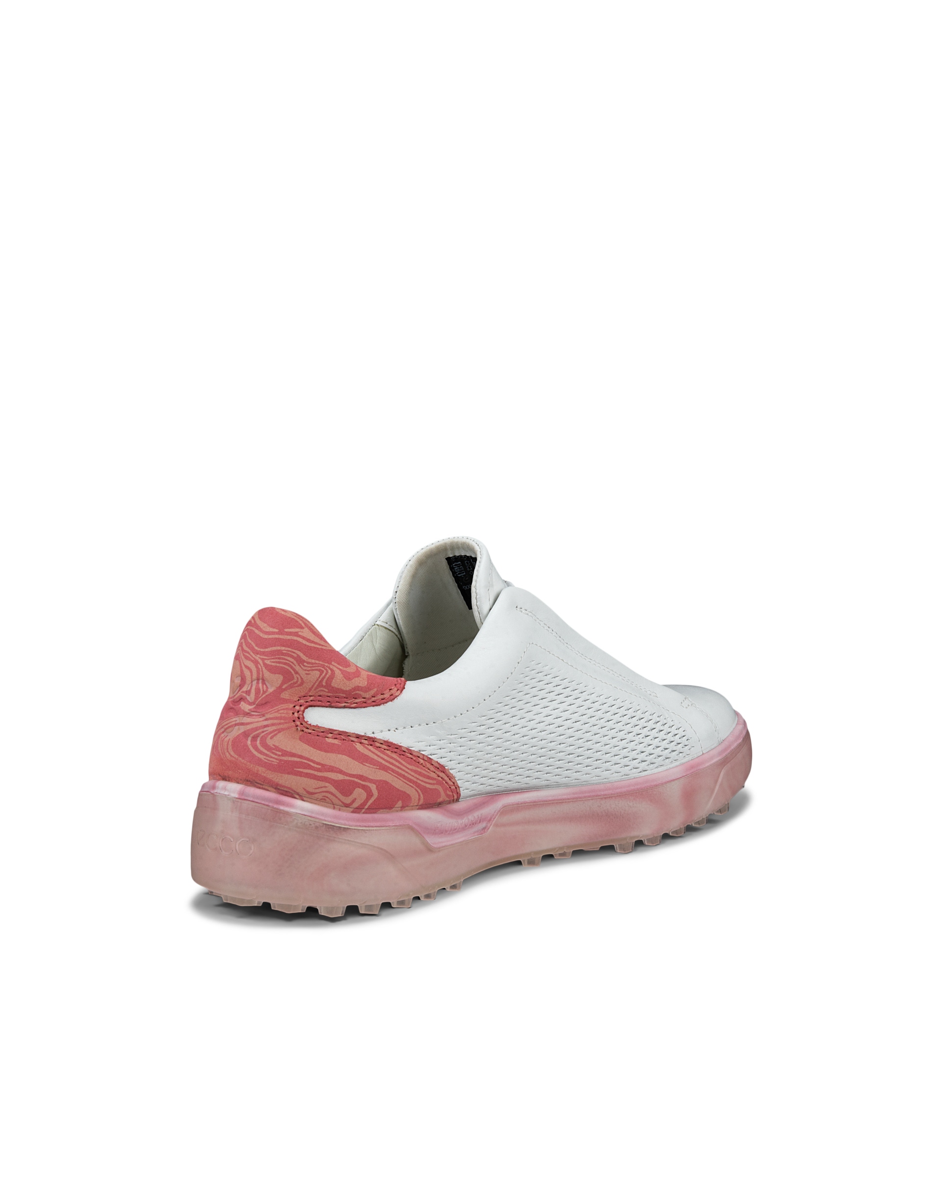 ECCO Golf Tray Raspberry ウィメンズ レザーゴルフシューズ - ホワイト - Back