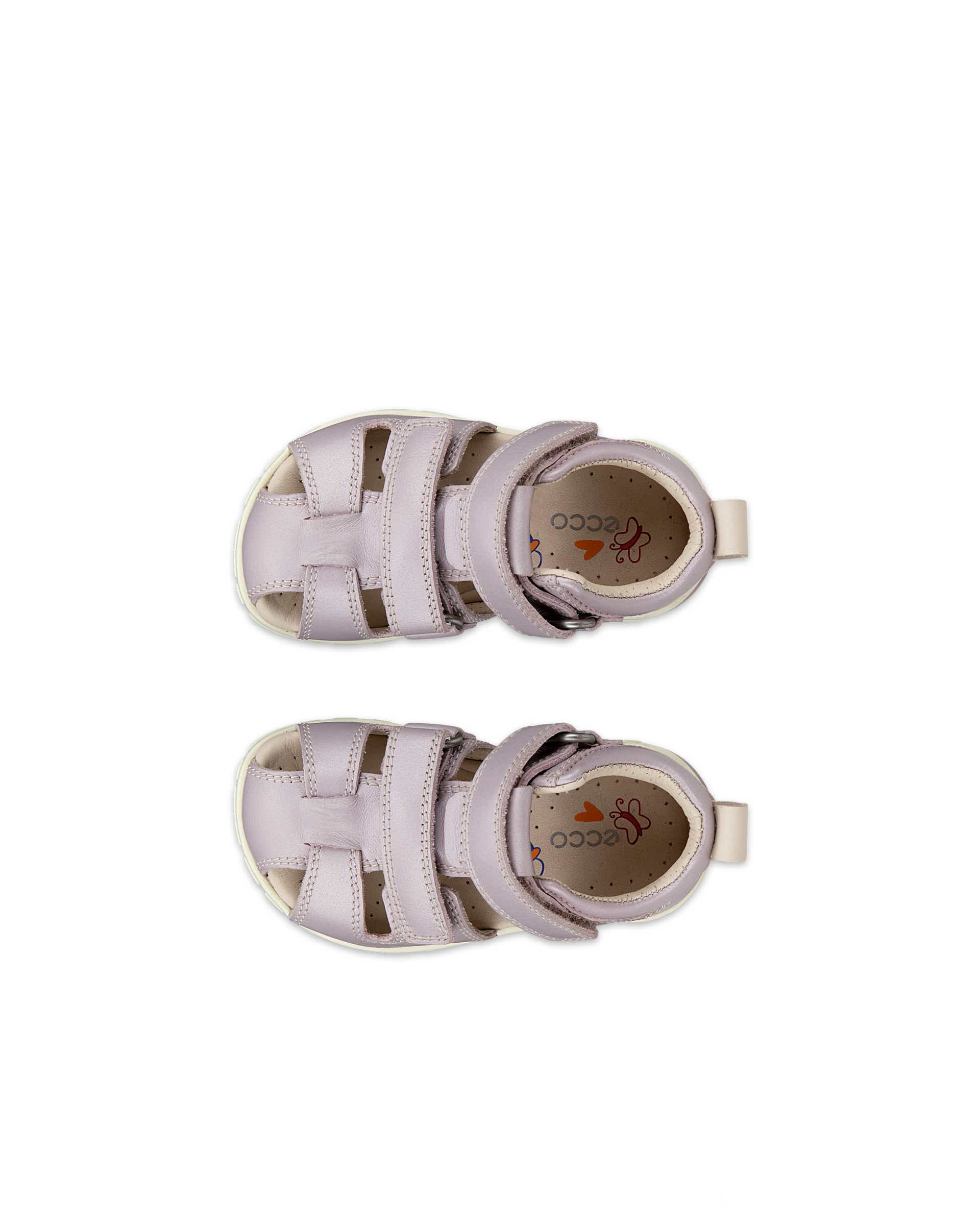 ECCO® Mini Stride sandale fisherman en cuir pour enfant - Rose - Top left pair