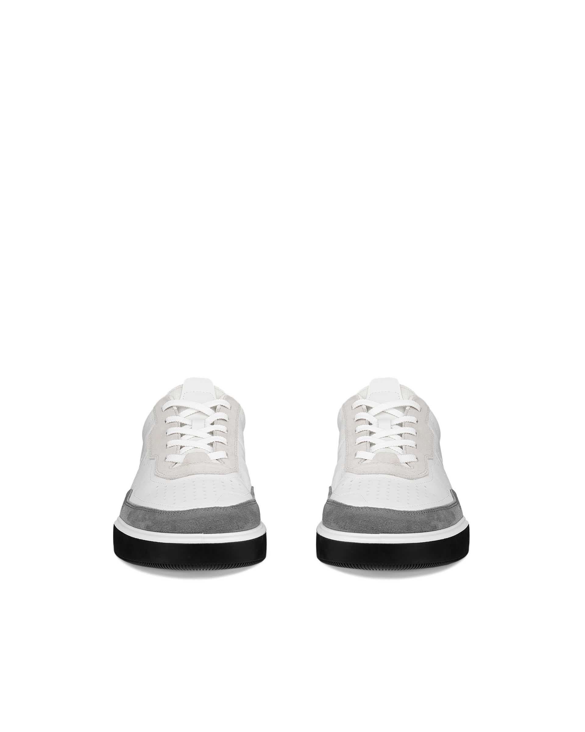 ECCO® STREET COURT baskets en cuir pour homme - Vert - Front pair