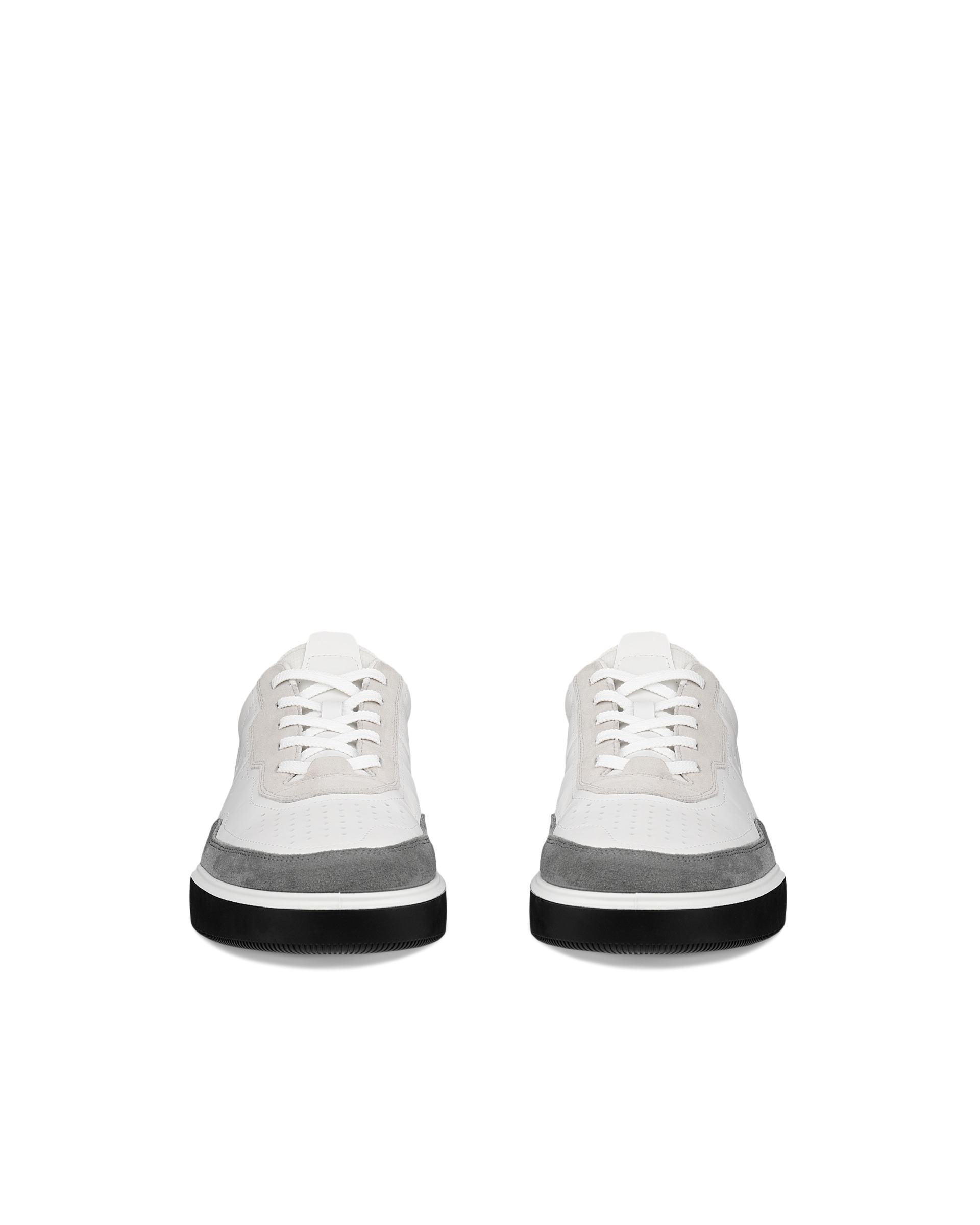ECCO® STREET COURT baskets en cuir pour homme - Vert - Front pair