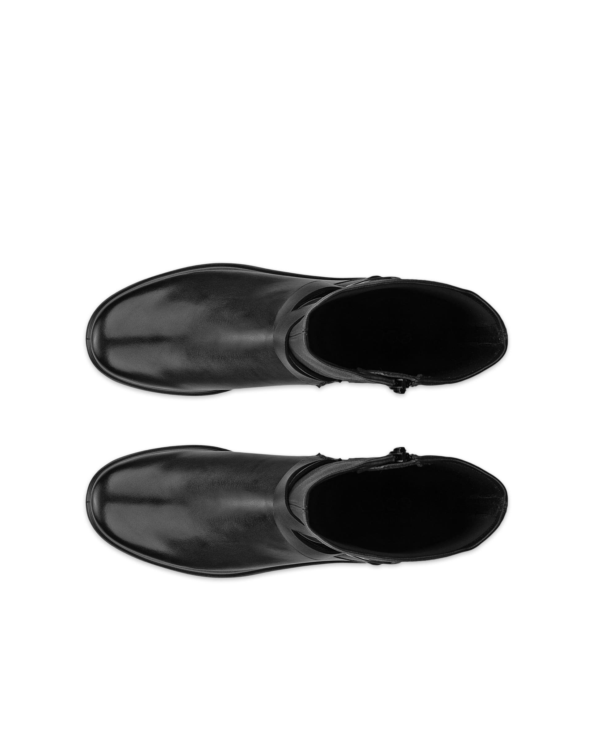 Women's ECCO® METROPOLE AMSTERDAM Leather Mid-Cut Boot - Black - Top left pair