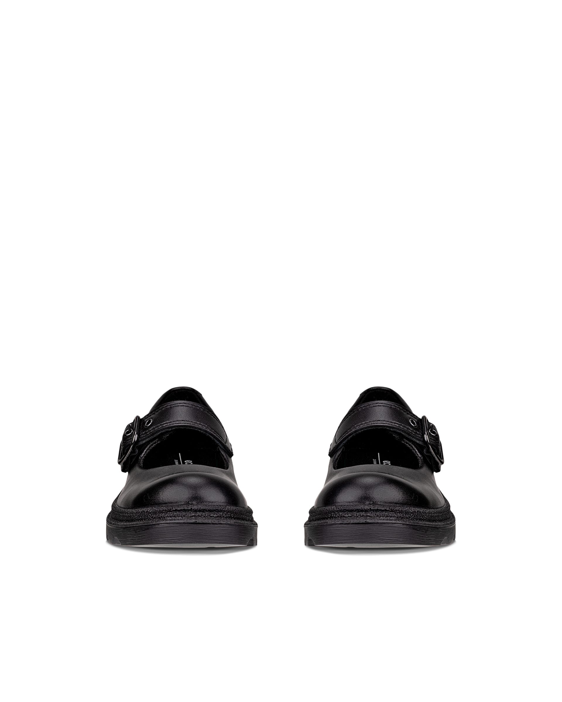 Kids' ECCO® GRAINER K Leather Mary Jane's - Black - Outside