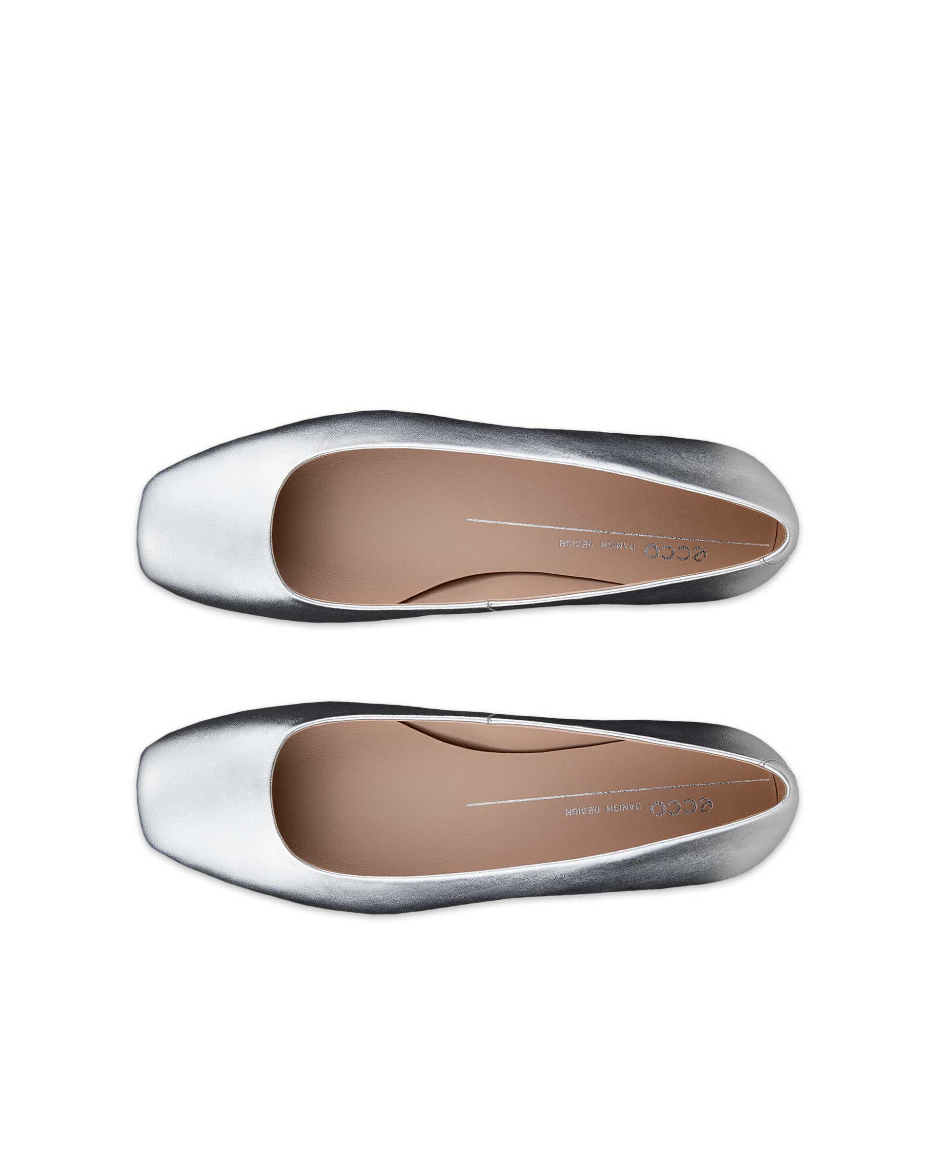 Dámské kožené baleríny ECCO® Margot - Metalická - Top left pair