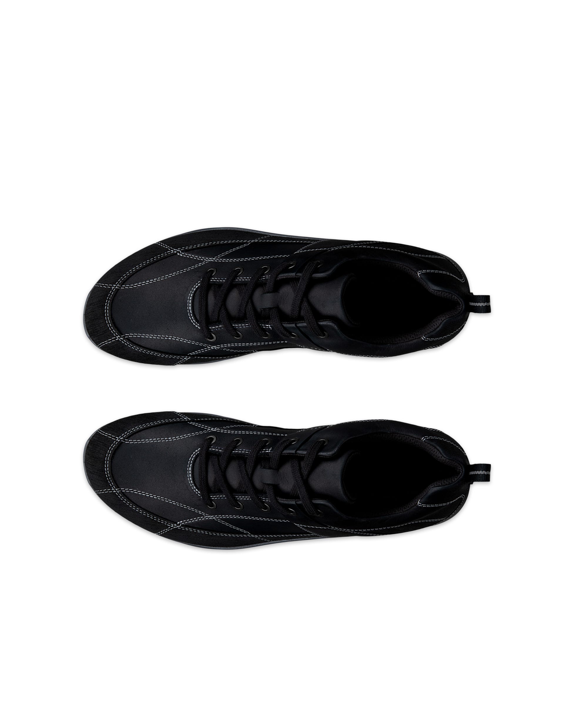 Men's ECCO® EXCEED Nubuck Lace-Up Shoe - Black - Top left pair