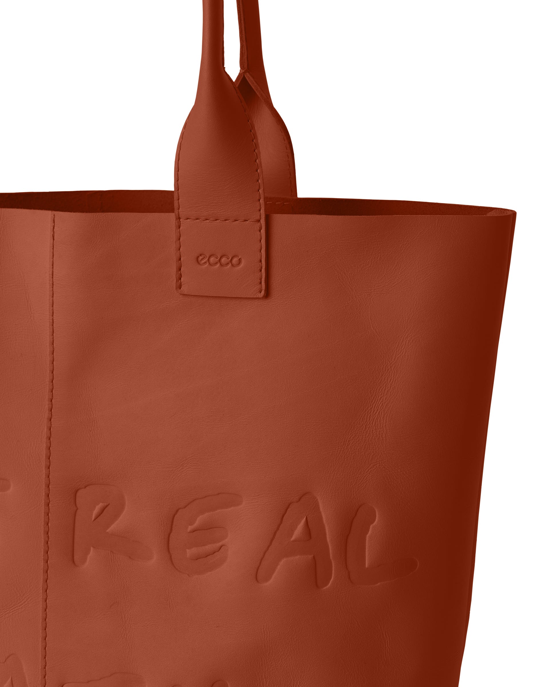 Tote Real Leather - 브라운 - Detail-2