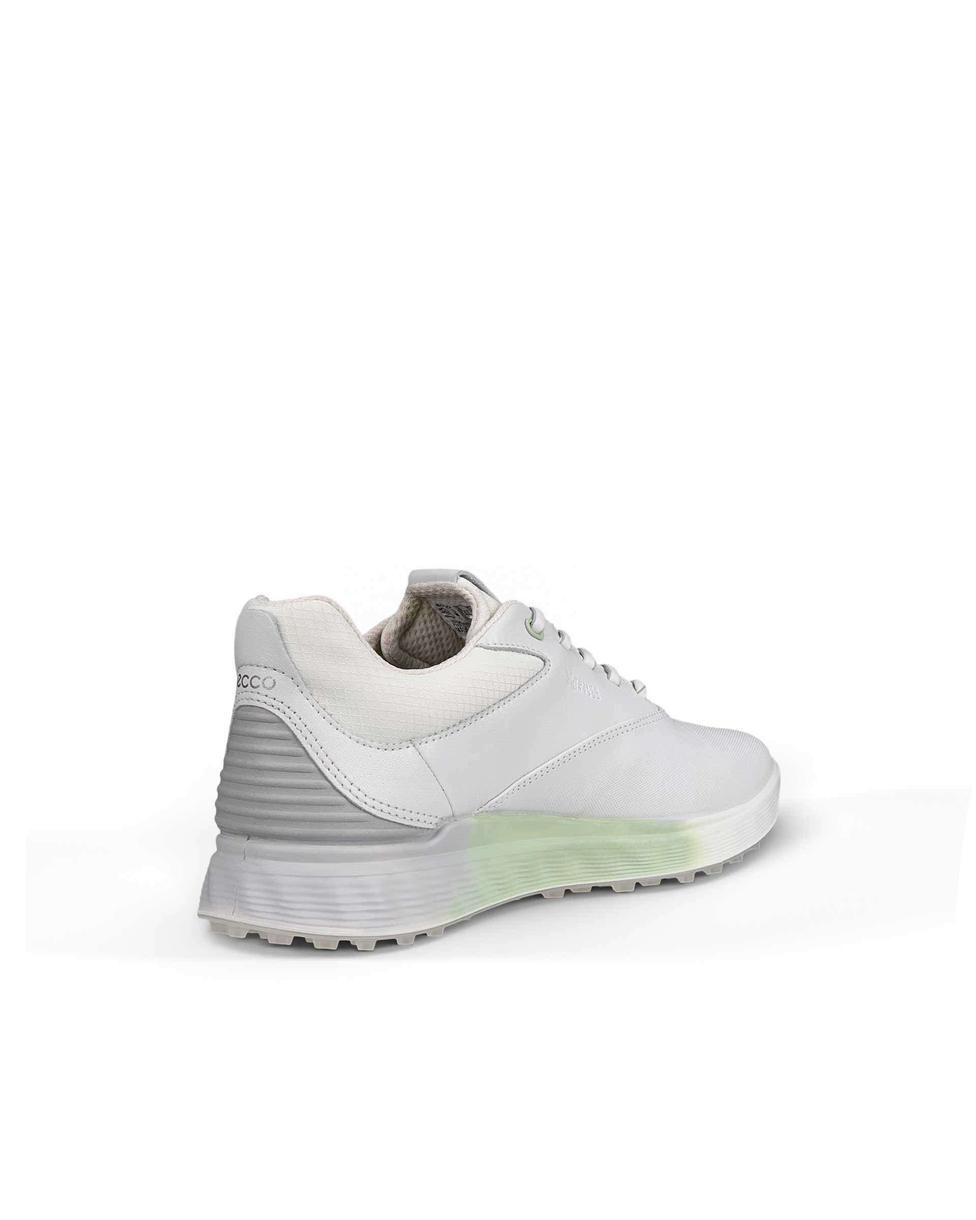 Ladies ECCO® Golf S-Three Leather Gore-Tex Shoe - White - Back