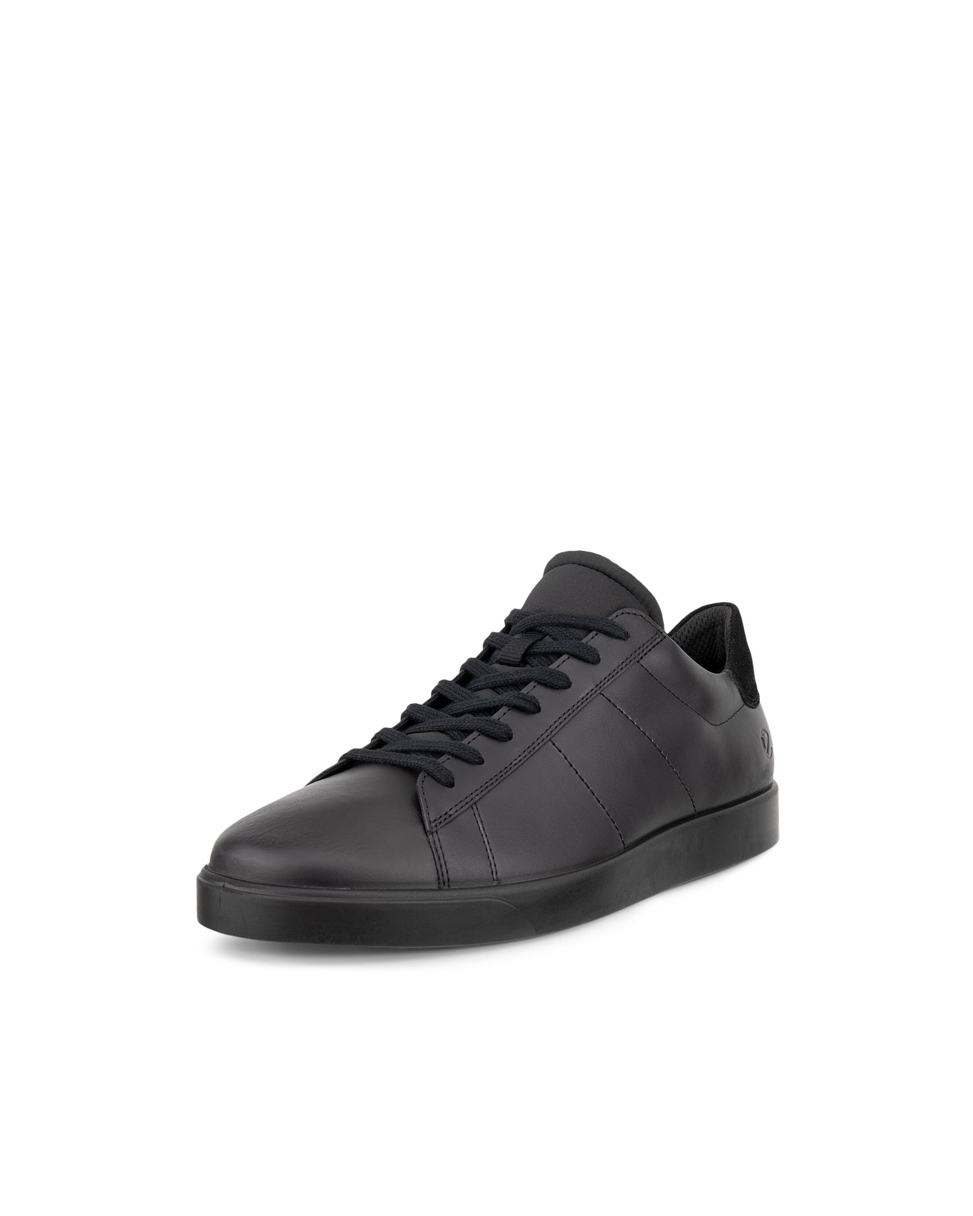 Men's ECCO® Street Lite Leather Trainer - Black - Main