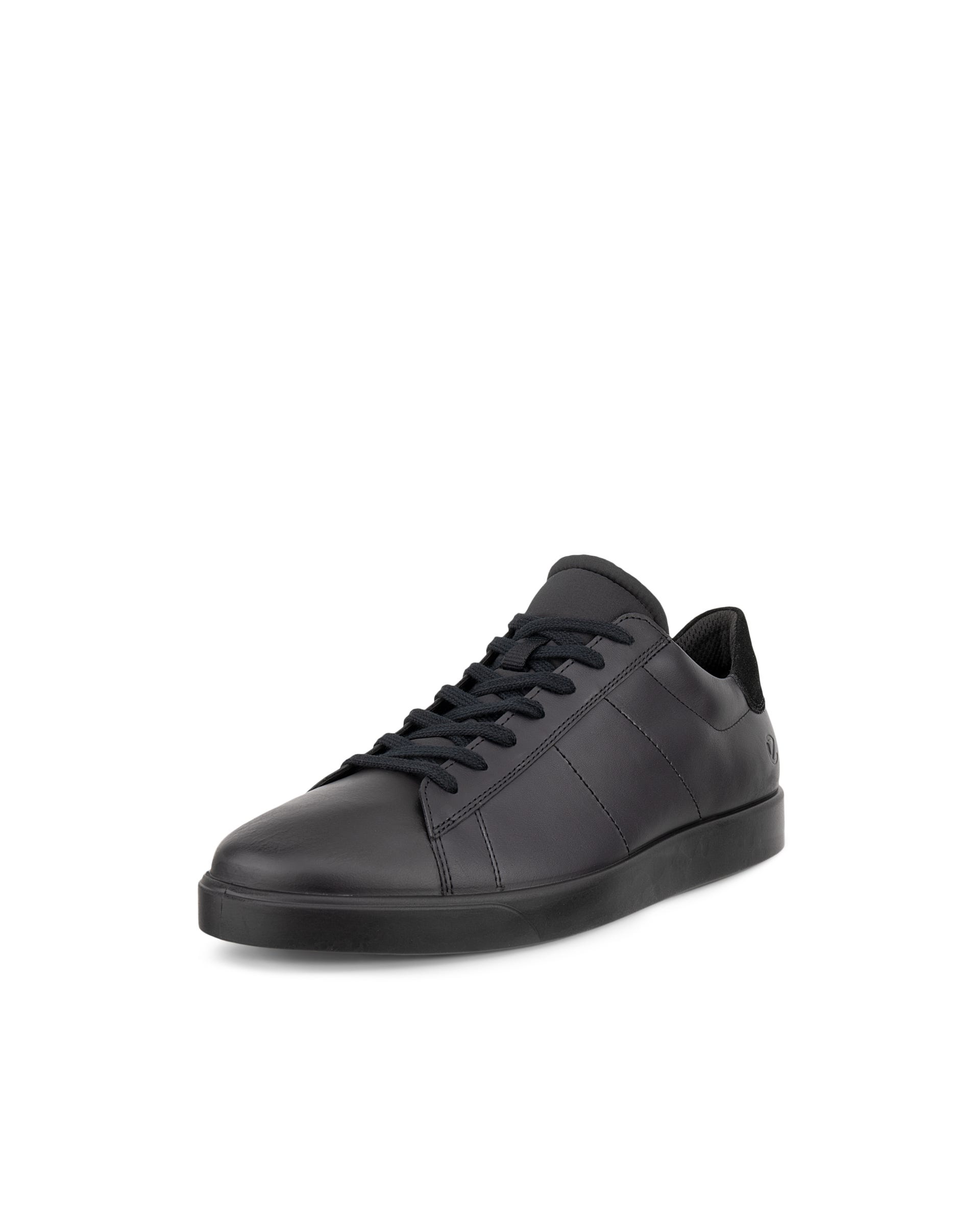 Men's ECCO® Street Lite Leather Trainer - Black - Main