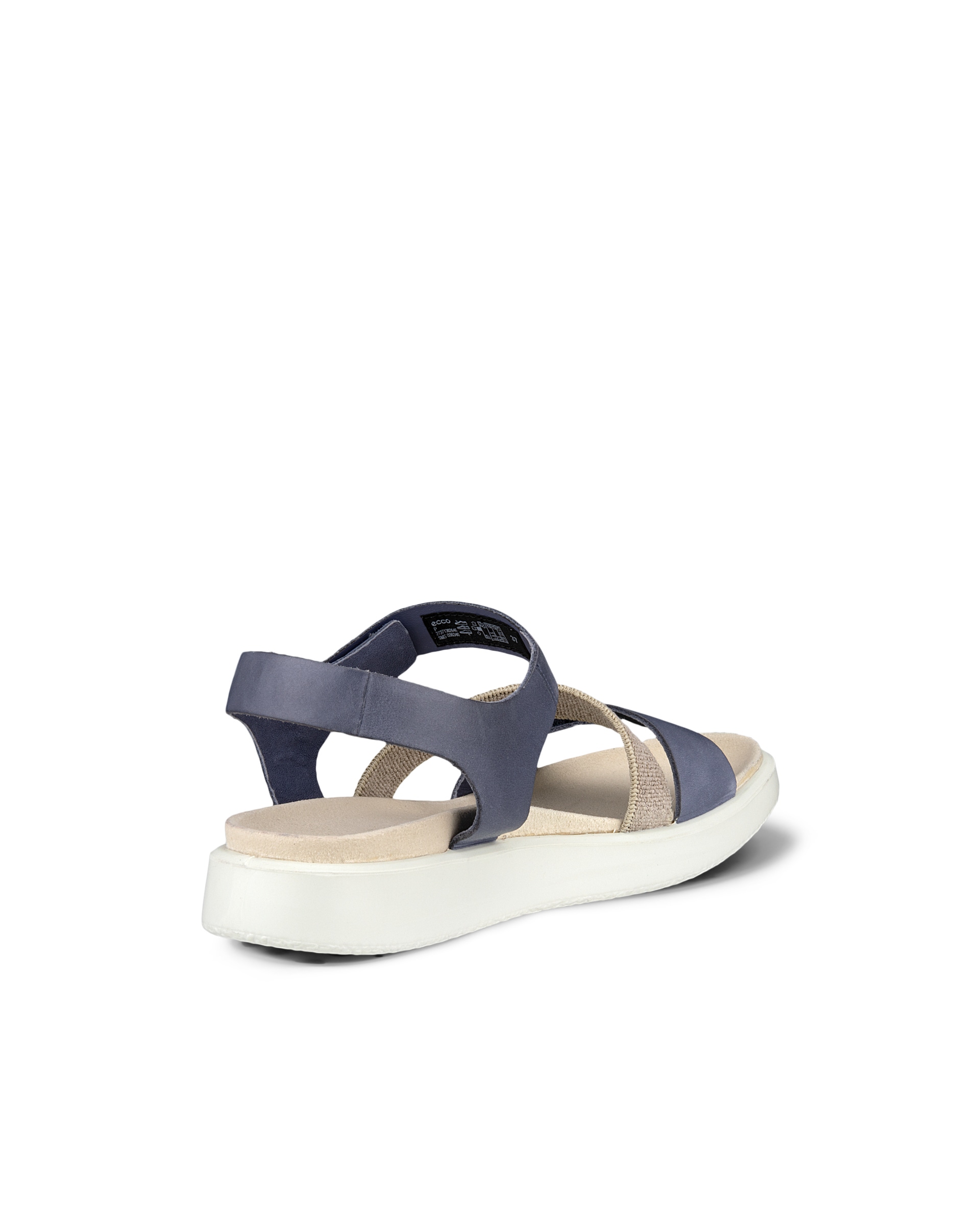 Women's ECCO® Flowt Nubuck Flat Sandal - Blue - Back