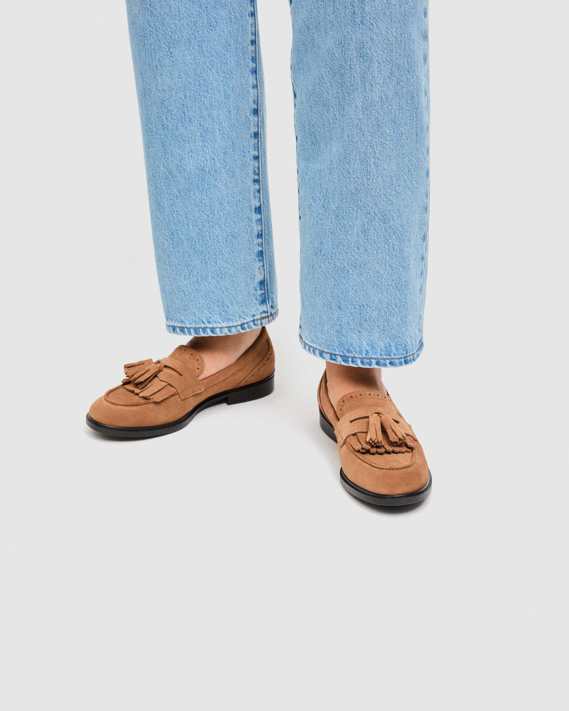 Women's ECCO® DRESS CLASSIC 15 Suede Loafer - Brown - Lifestyle image-1