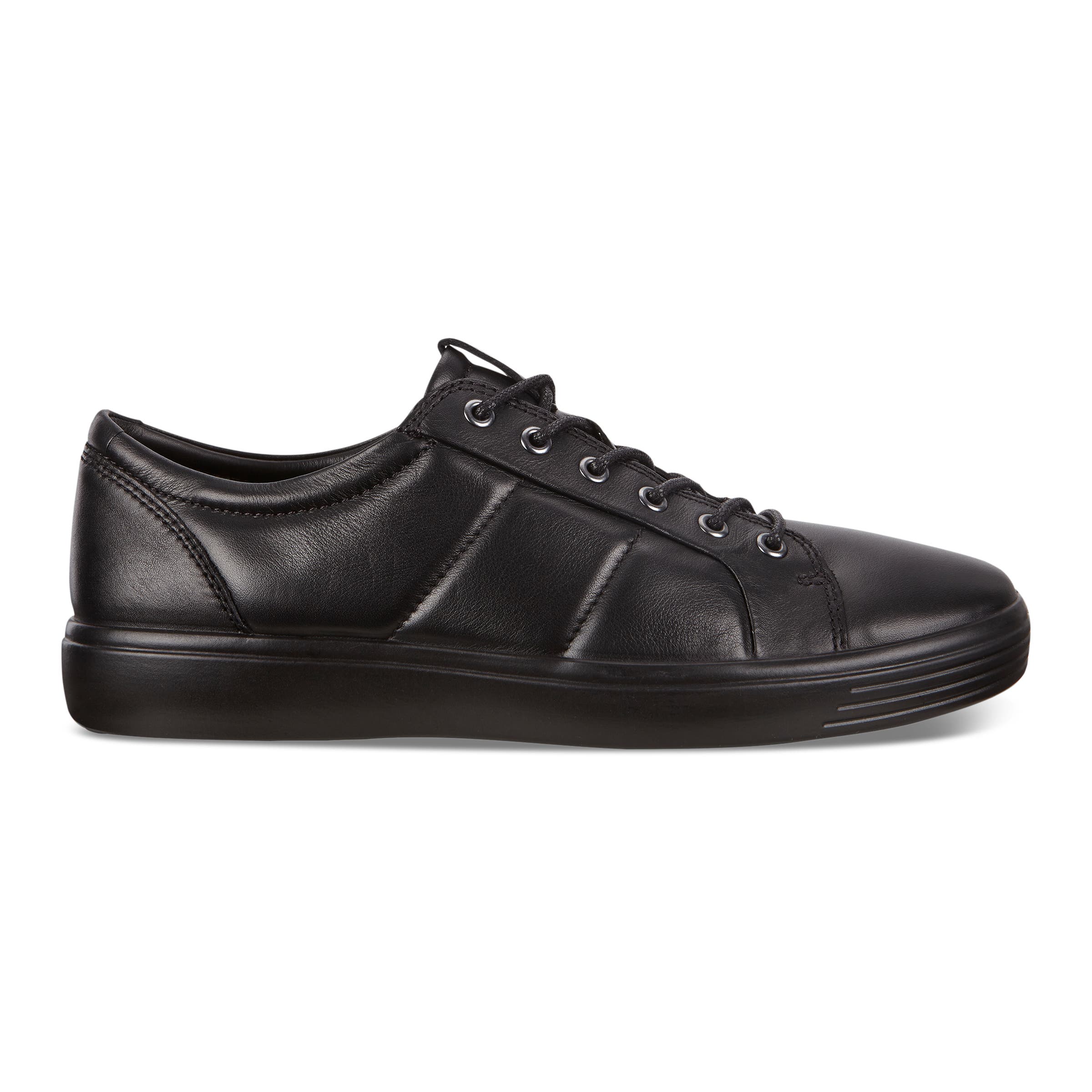 Men's ECCO® Soft 7 Leather Sneaker - Black - Outside
