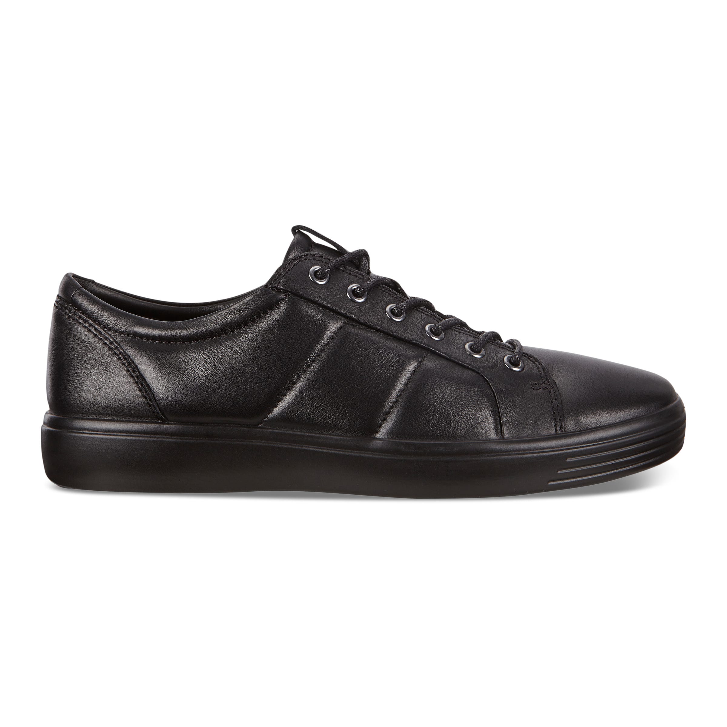Men's ECCO® Soft 7 Leather Sneaker - Black - Outside