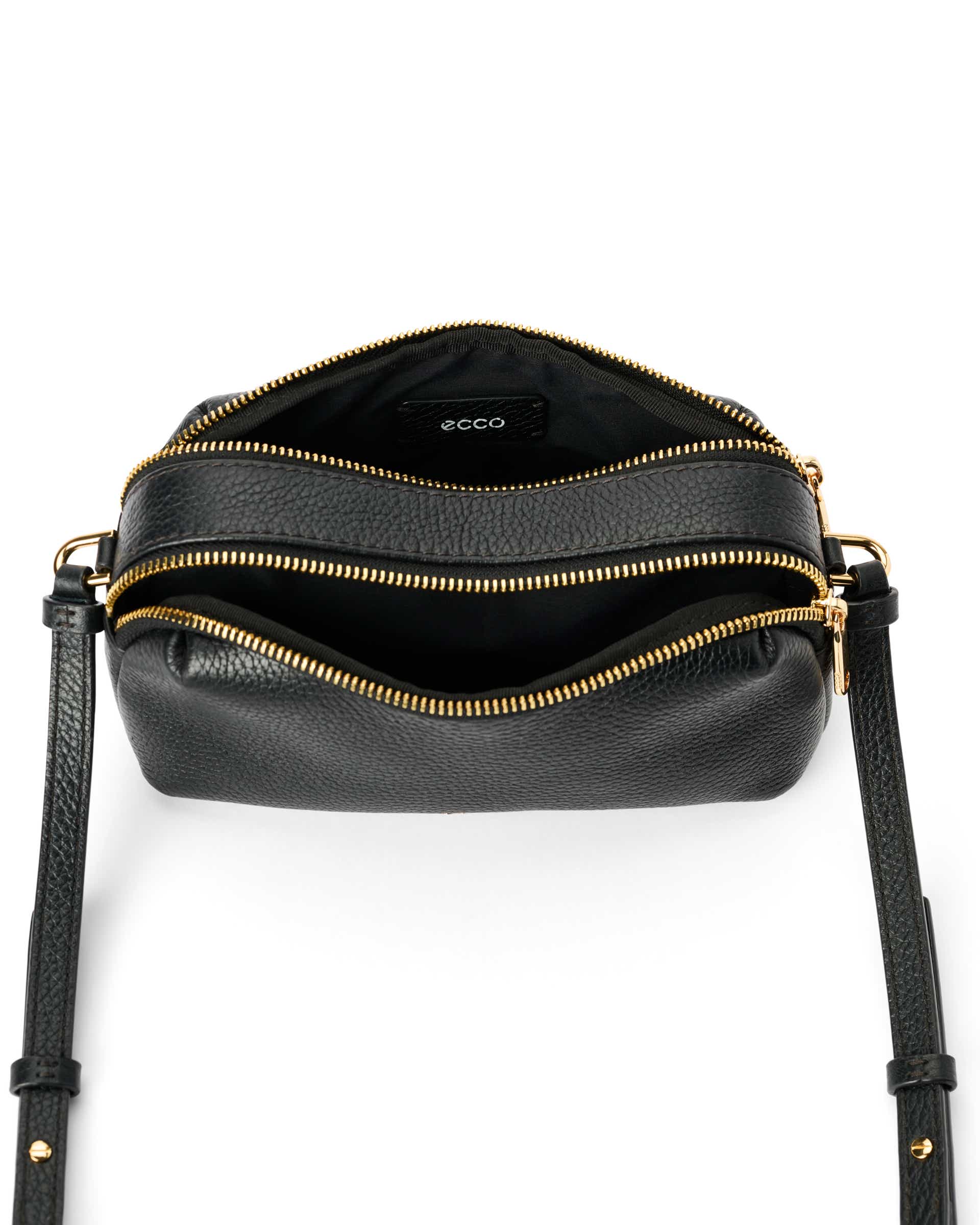 ECCO® Leather Curve Camera Bag | Black
