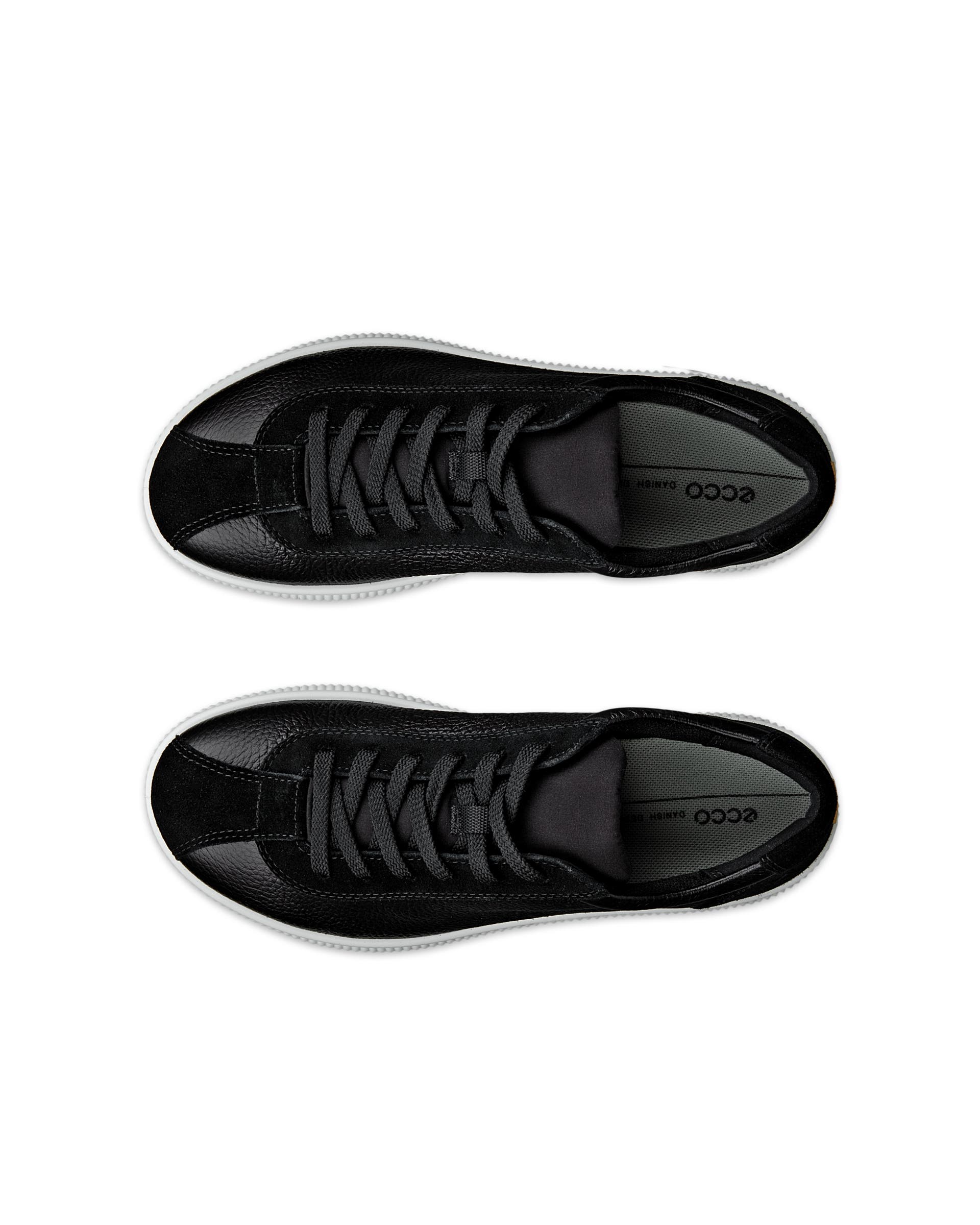 ECCO® Soft Zero baskets en cuir pour femme - Noir - Top left pair