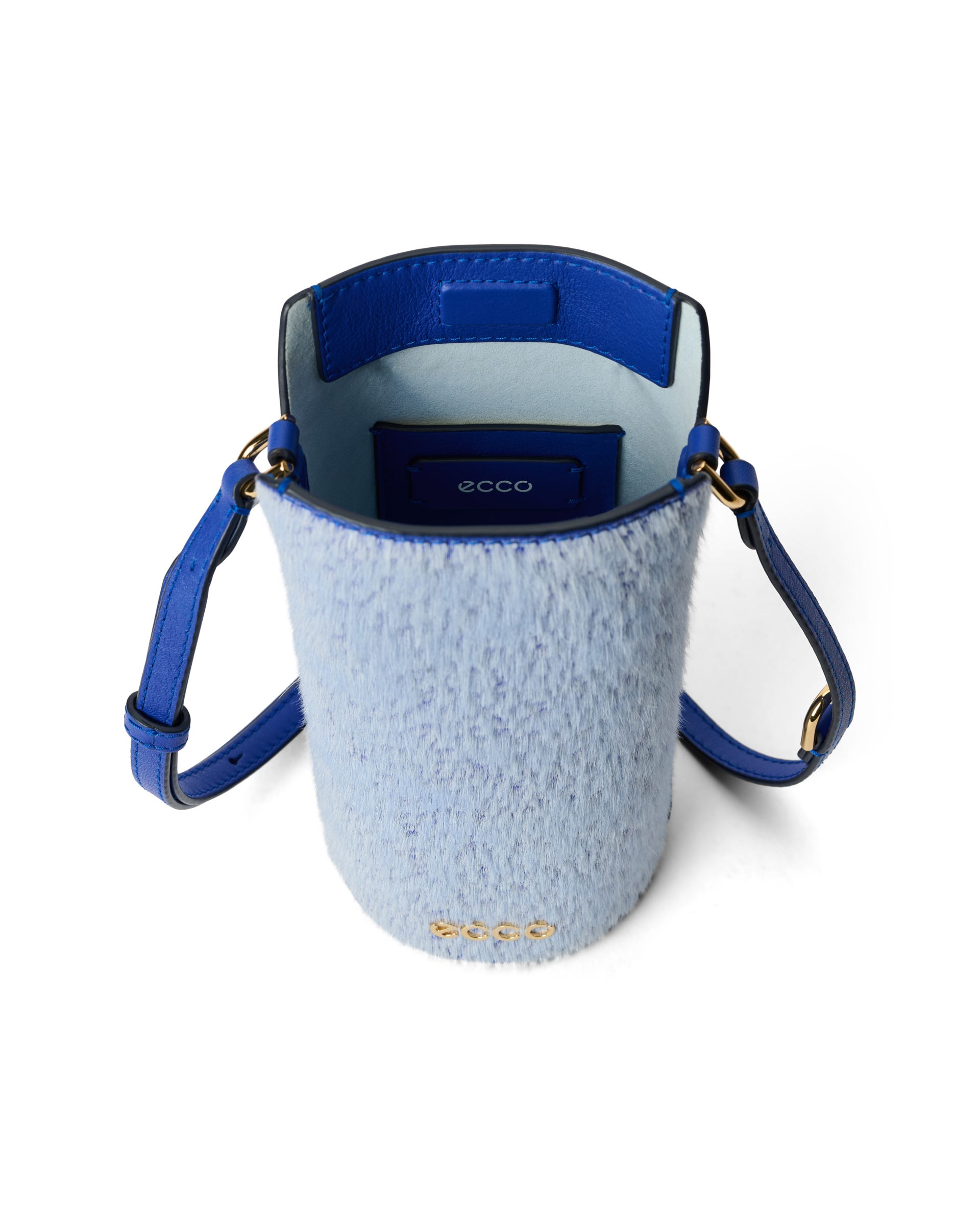 ECCO® Pot Leather Crossbody Bag - Blue - Inside