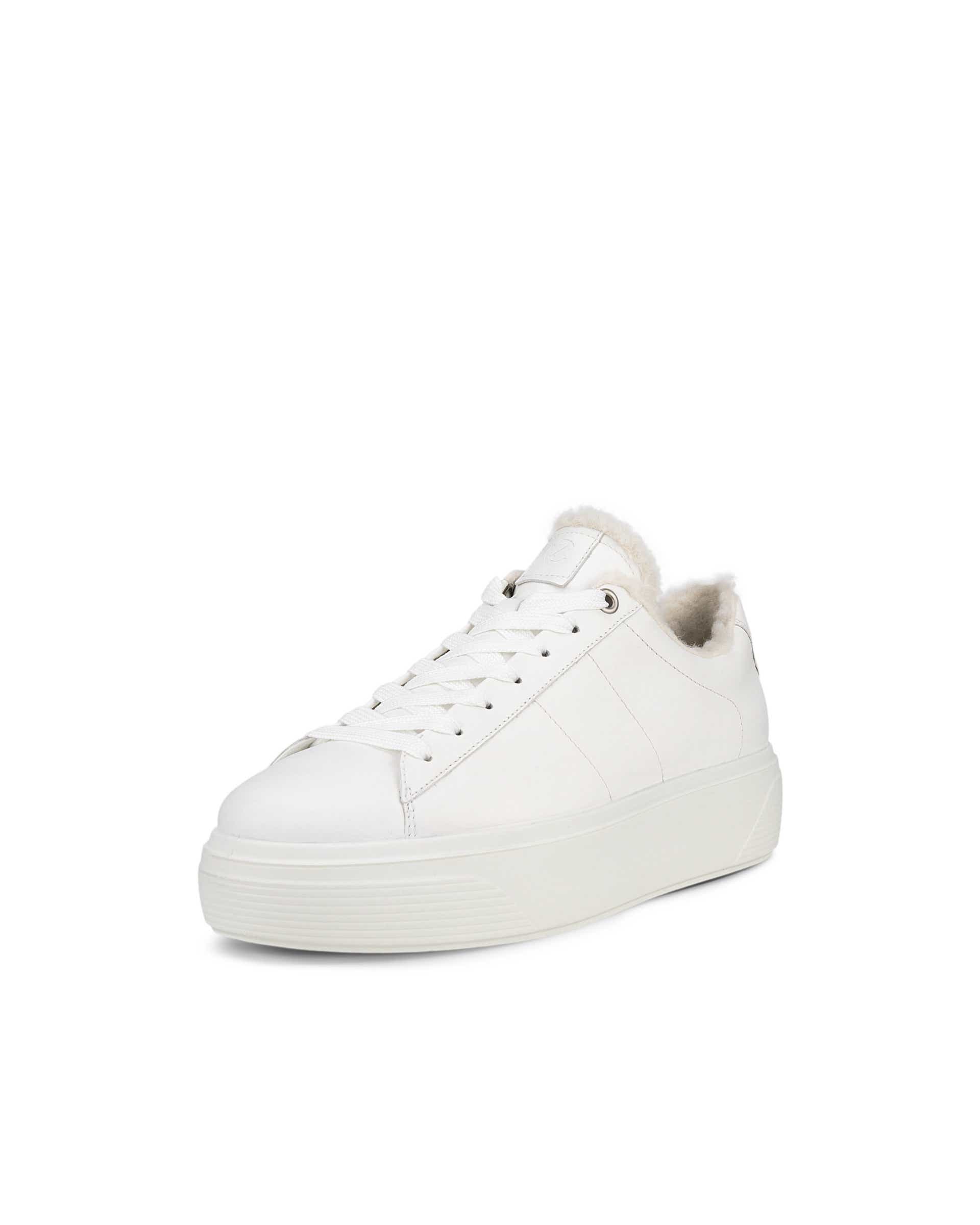 Women's ECCO® Street Platform Leather Sneaker - White - Main