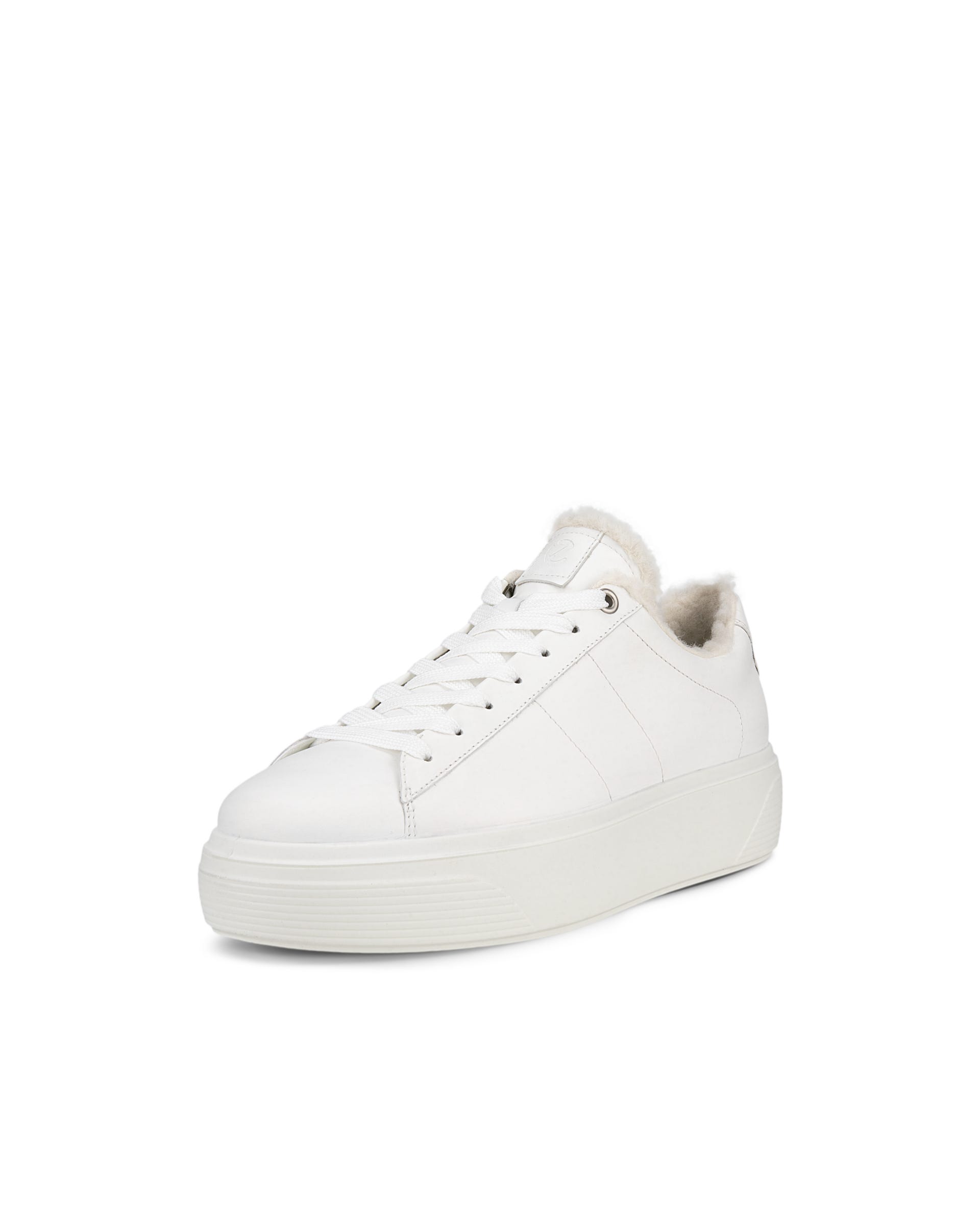 Women's ECCO® Street Platform Leather Sneaker - White - Main