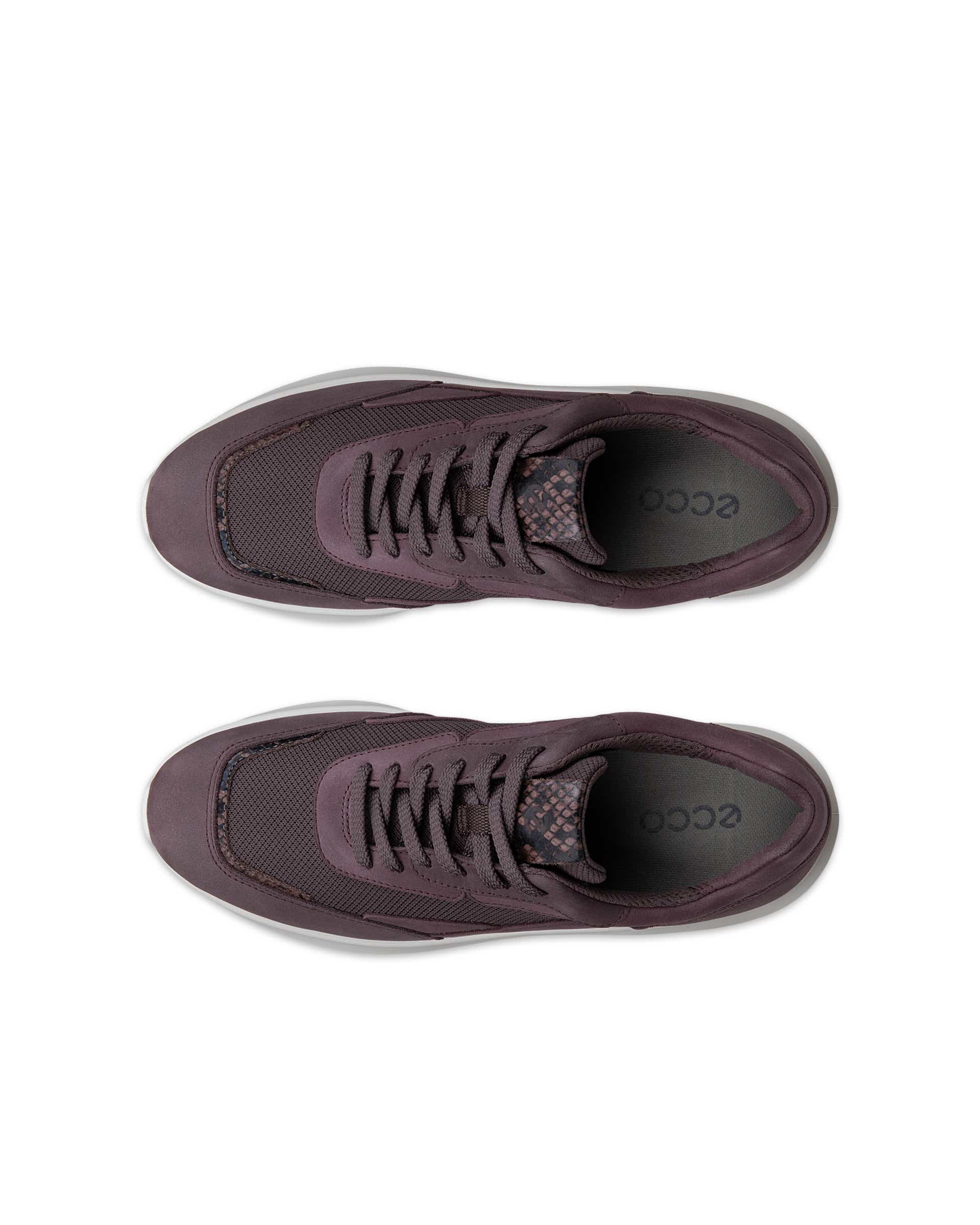 Women's ECCO® VALERIE Nubuck Trainer - Purple - Top left pair