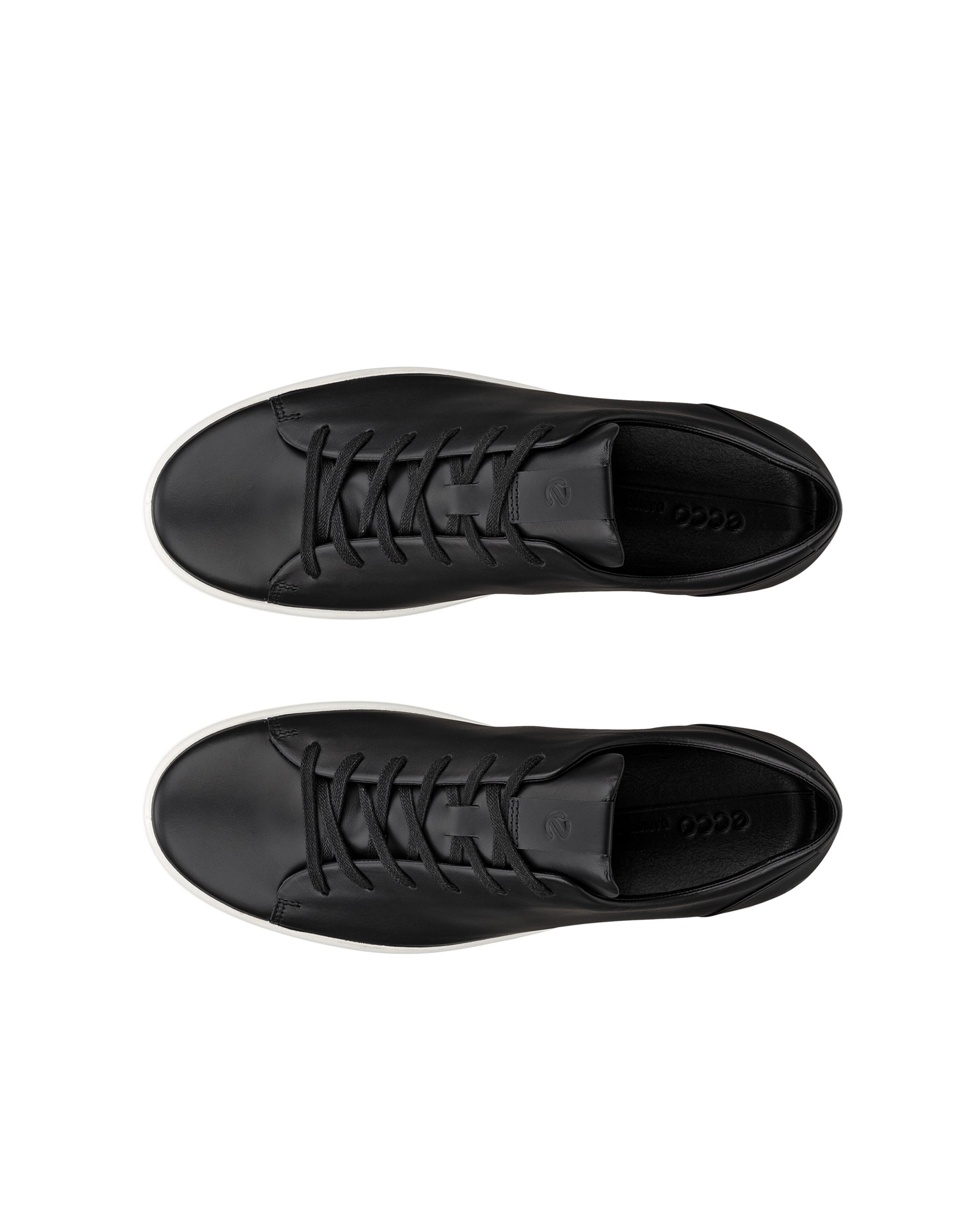Chaussure à lacets ECCO® Soft 7 en cuir pour hommes - Noir - Top left pair