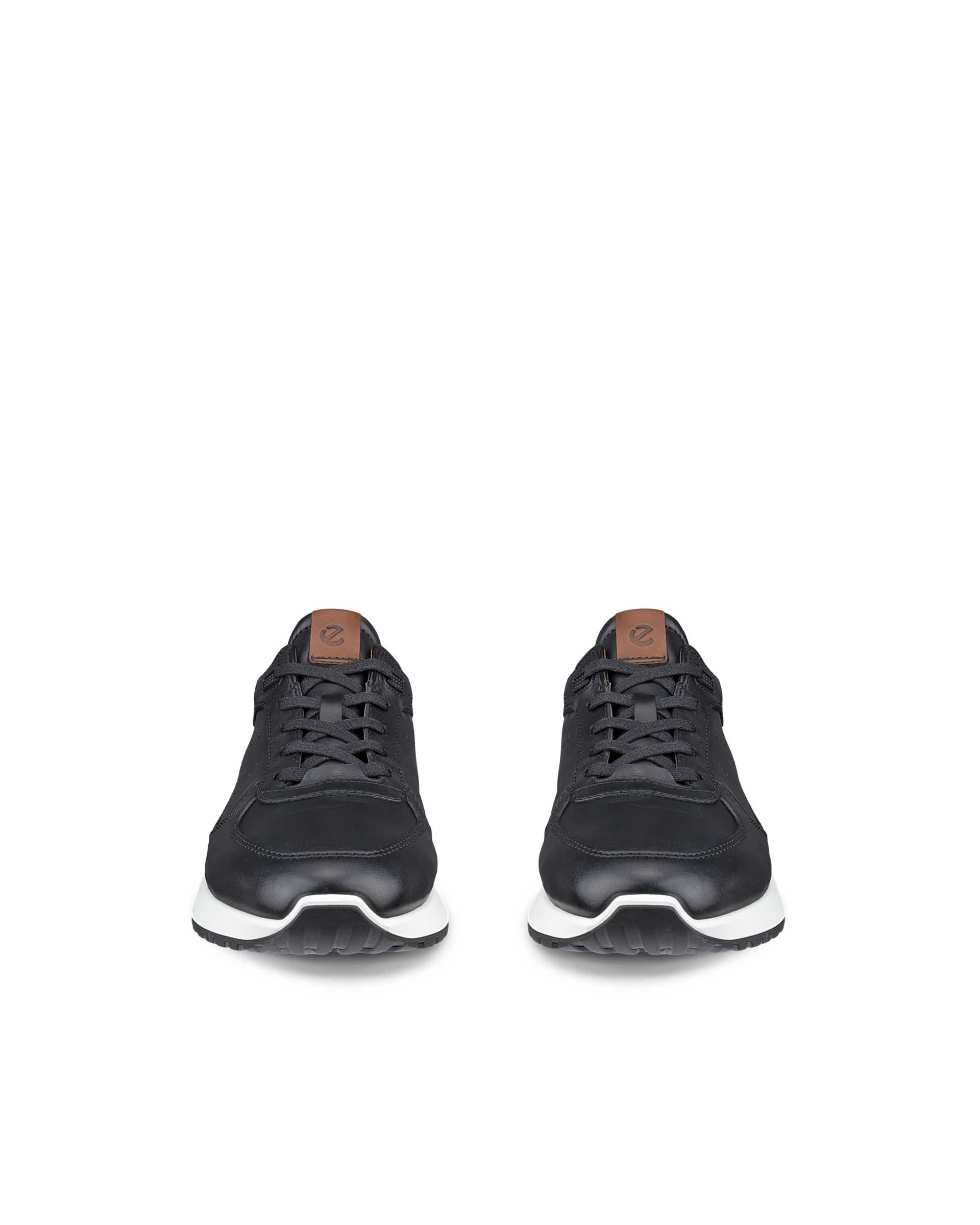 Men's ECCO® ASTIR NEO Leather Sneaker - Black - Front pair