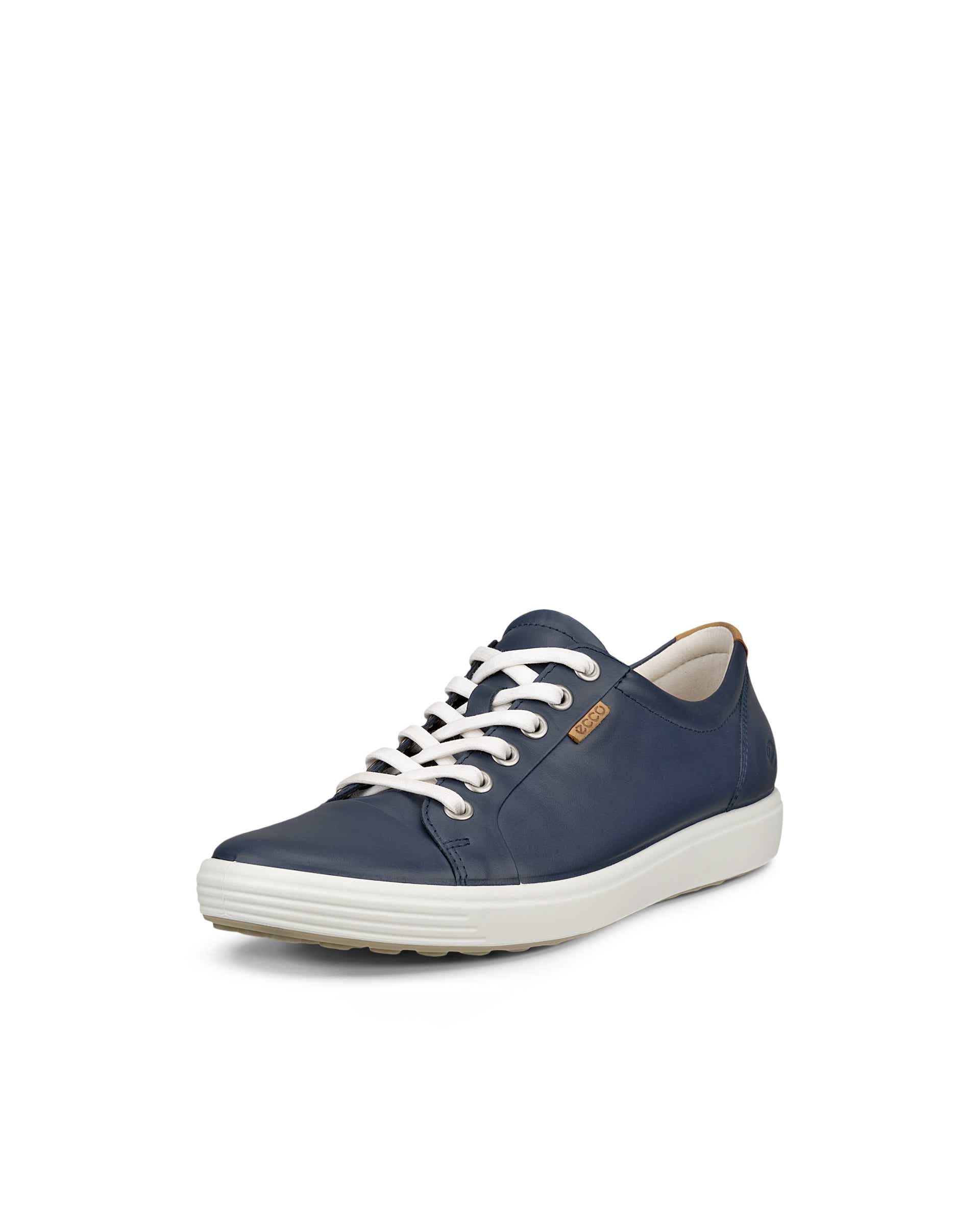 ECCO® Soft 7 baskets en cuir pour femme - Bleu - Main