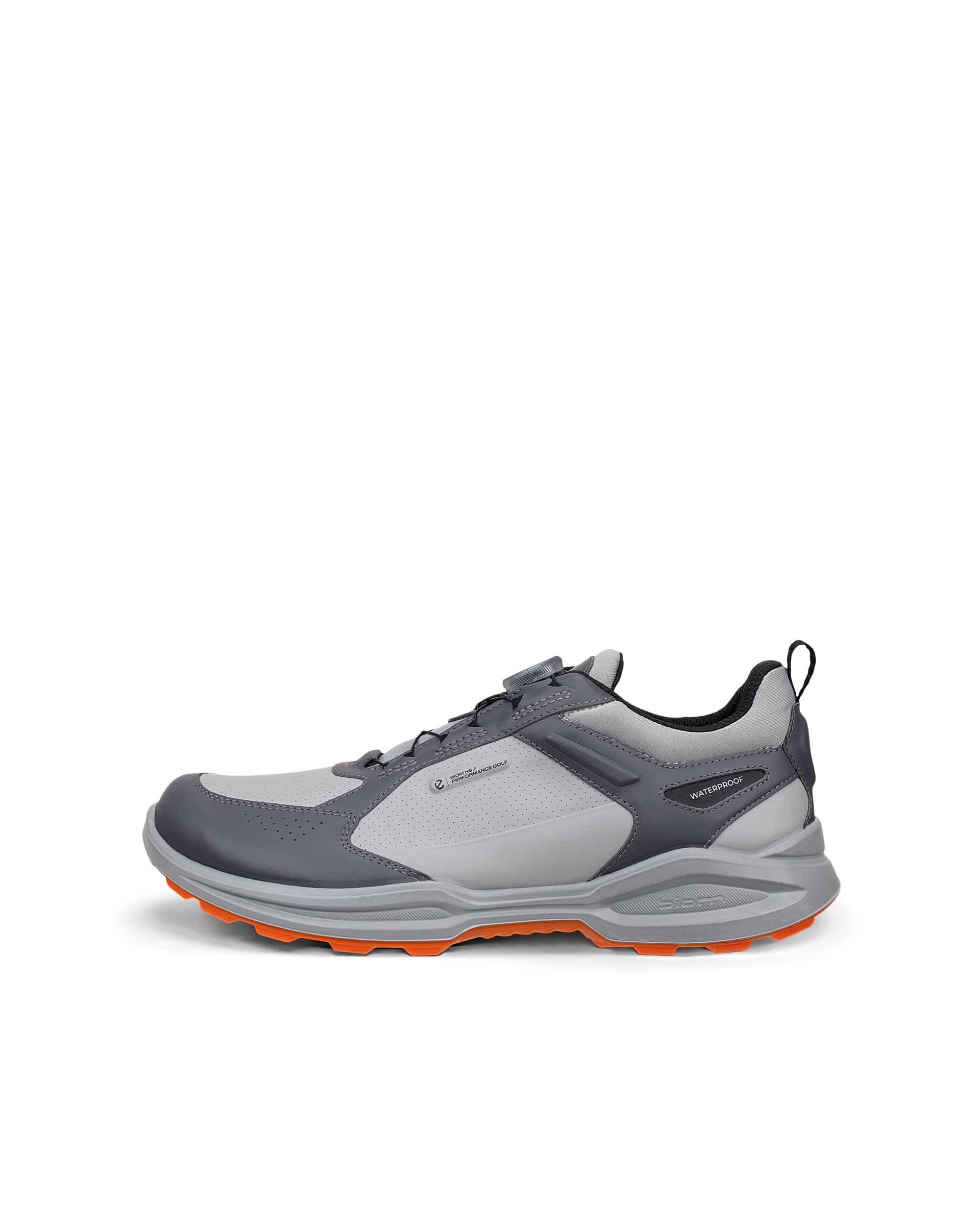 Men's ECCO® Golf Biom H6 BOA Leather Waterproof Shoe - Gray - Outside