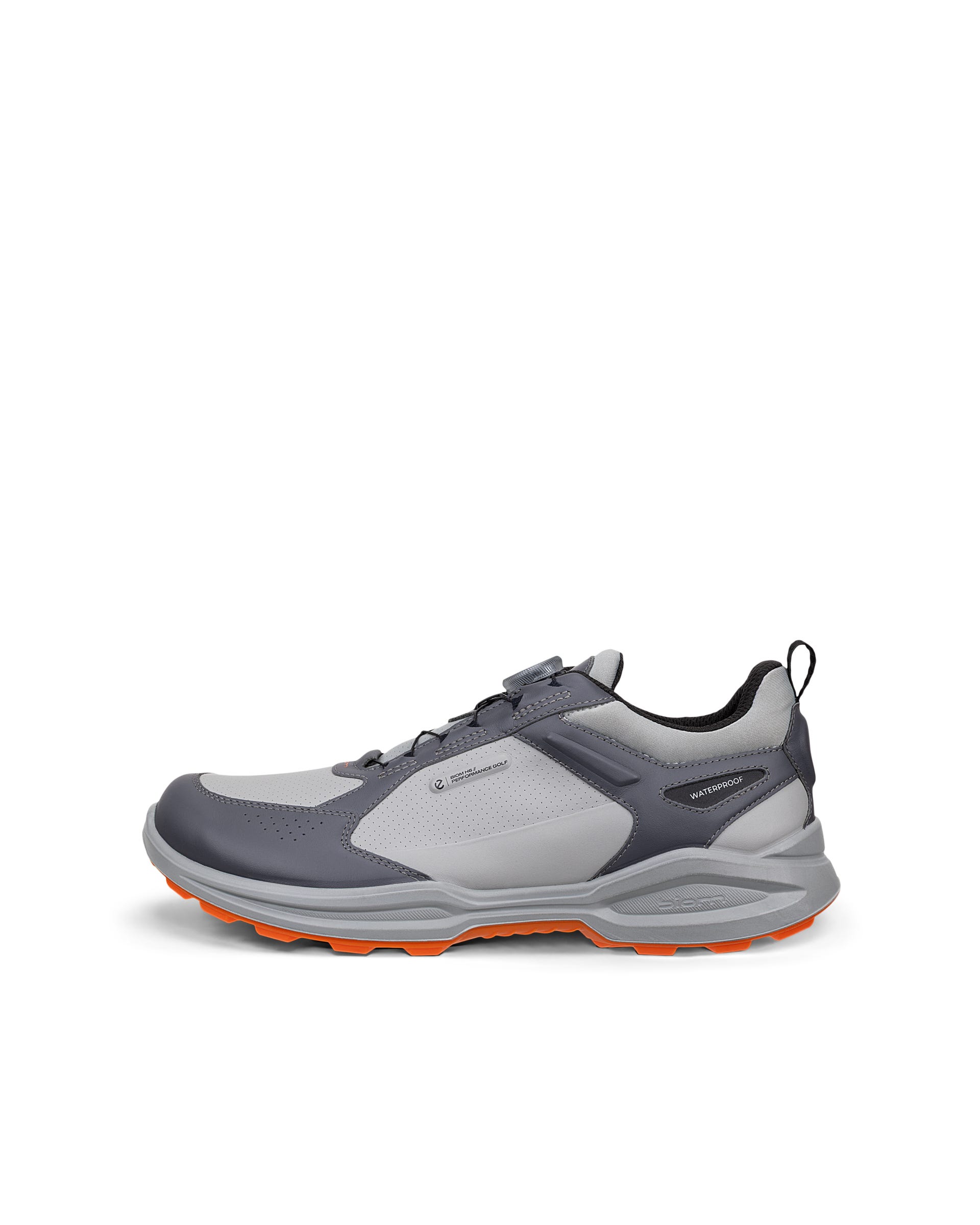 Men's ECCO® Golf Biom H6 BOA Leather Waterproof Shoe - Gray - Outside