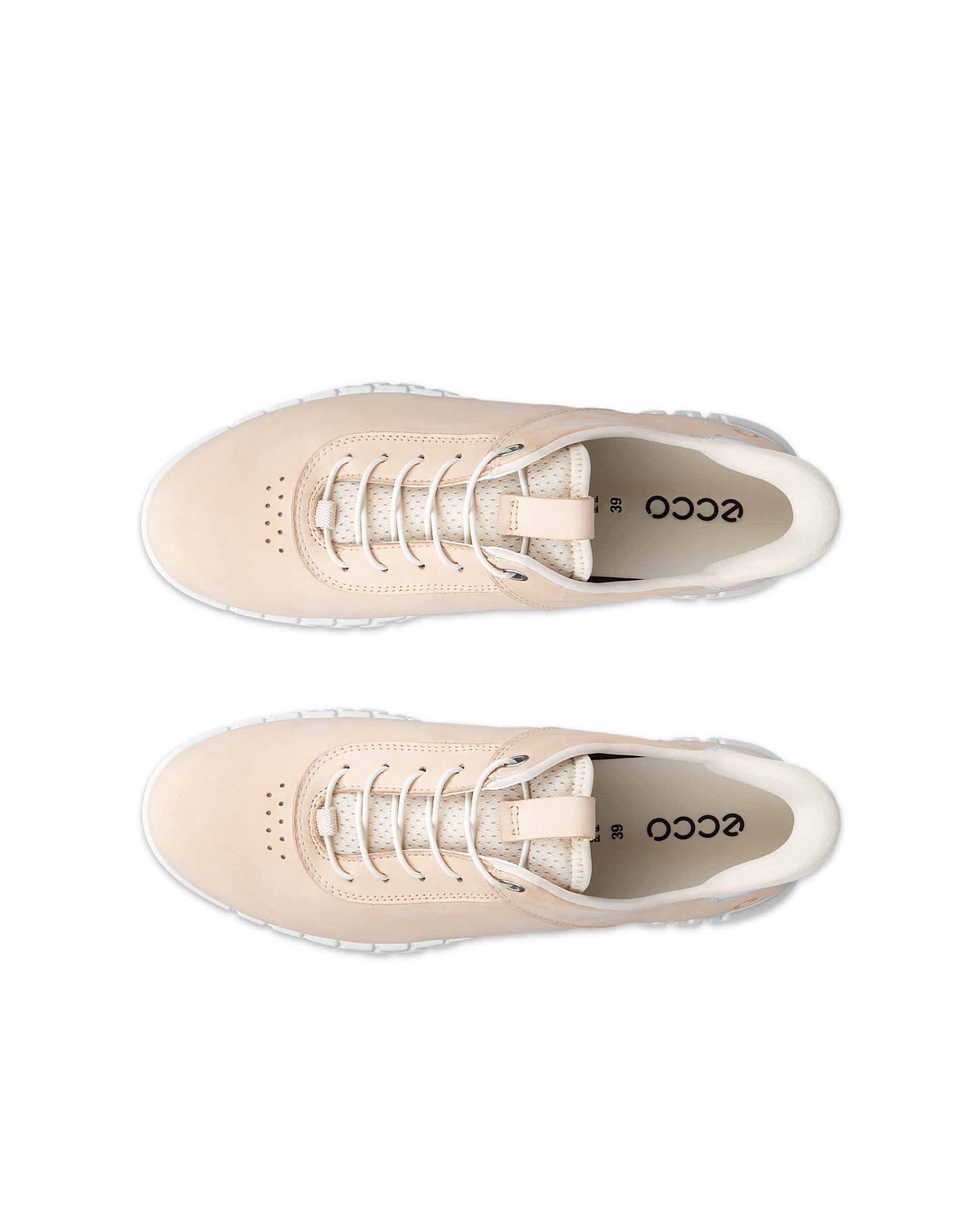 ECCO® GRUUV LITE Damen Nubuk-Schnürschuh - Beige - Top left pair