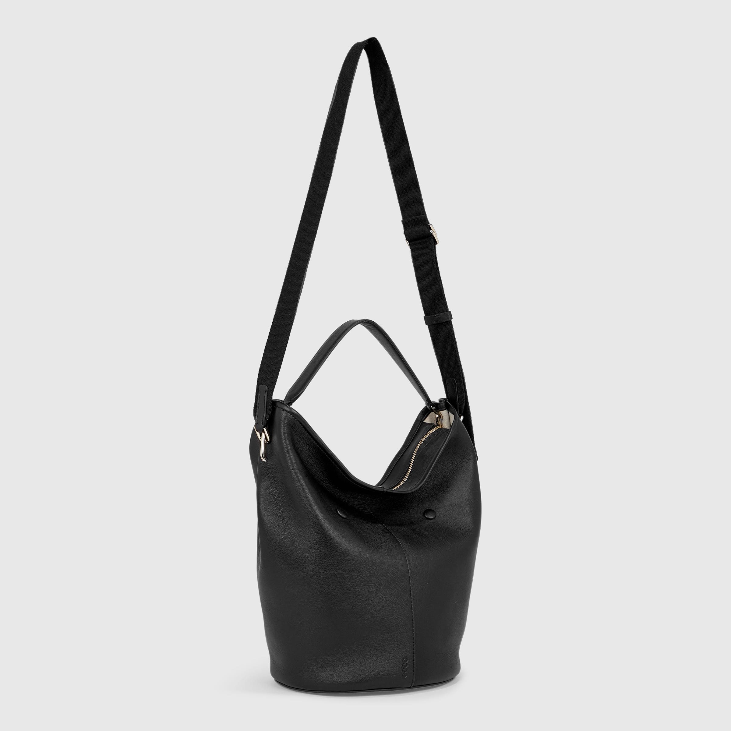 ECCO® Takeaway Leather Shoulder Bag - Black - Main