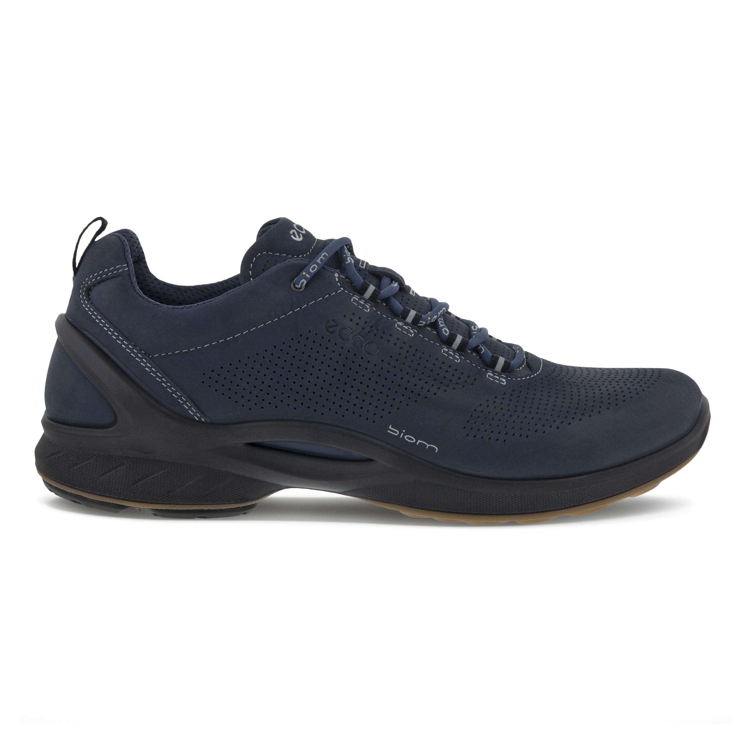 Men's ECCO® BIOM Fjuel Nubuck Outdoor Sneaker - Blue - Outside