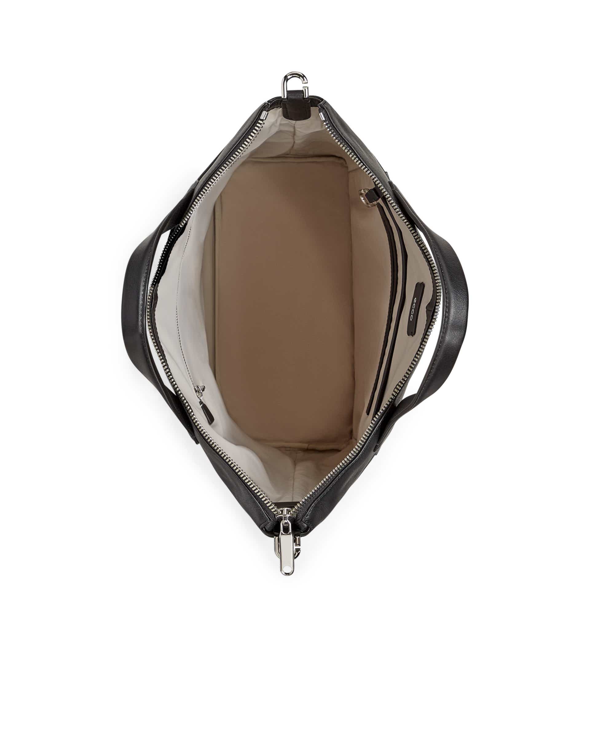 ECCO® Textureblock Leather Tote Bag - Black - Birdeye