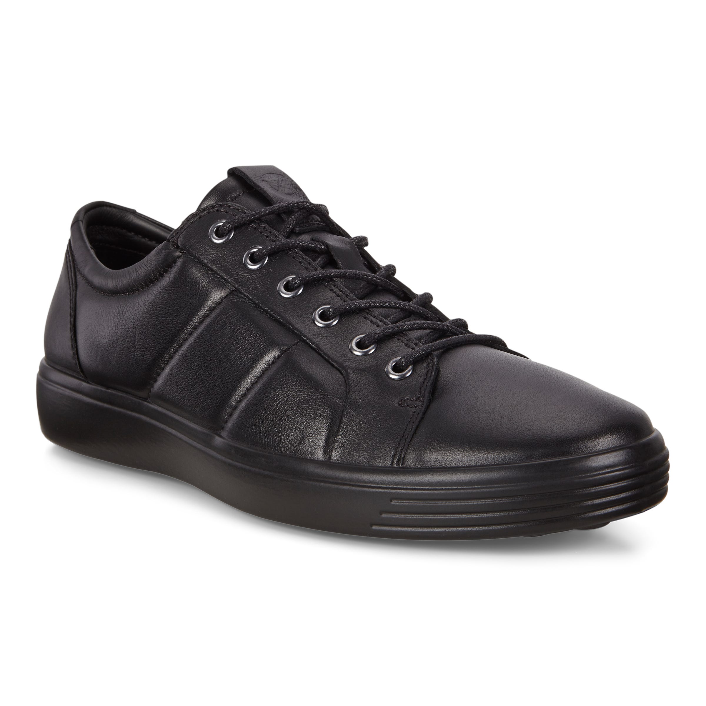 Men's ECCO® Soft 7 Leather Sneaker - Black - Main