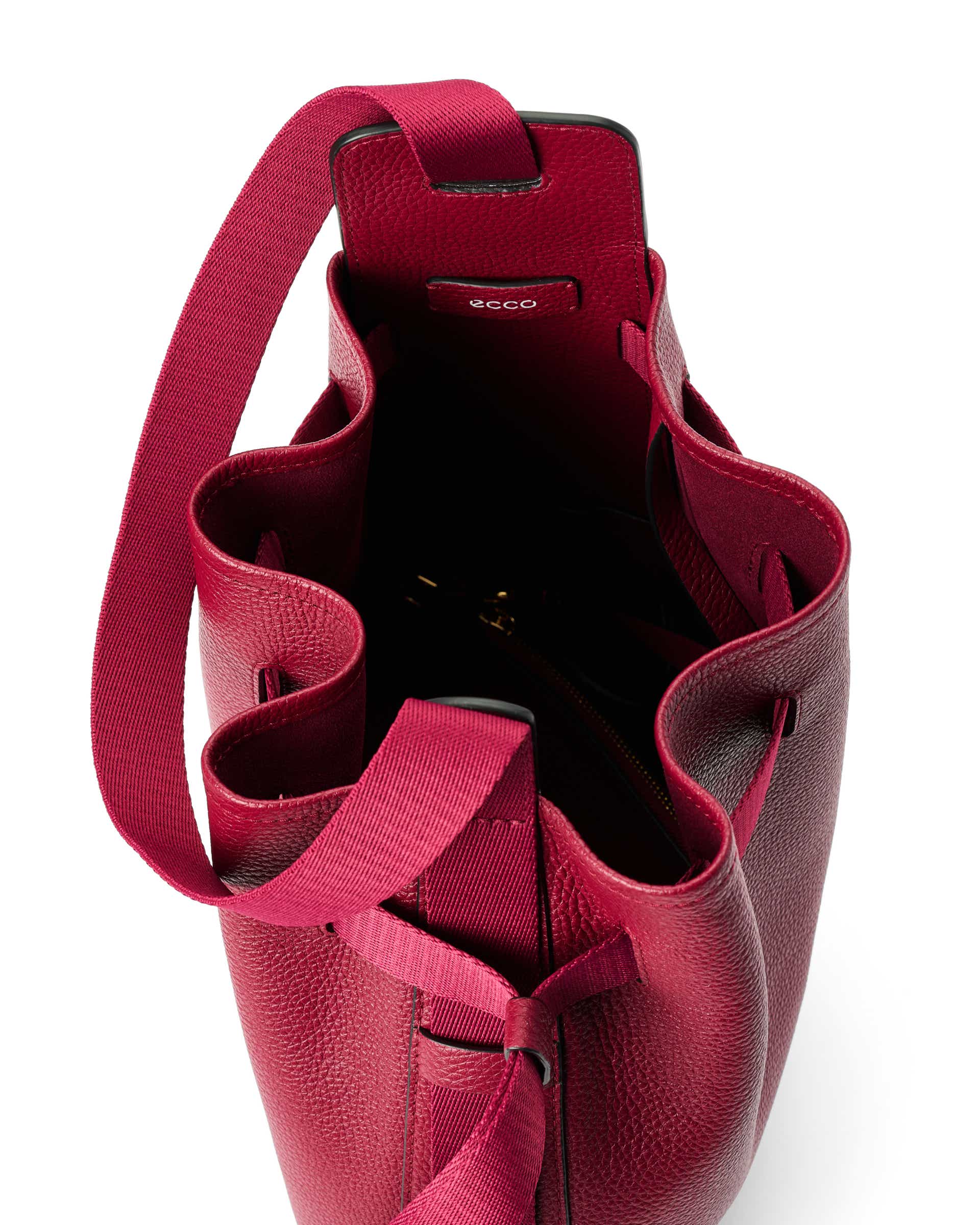 Kožená voľná kabelka ECCO® Sail Bag - Červená - Inside