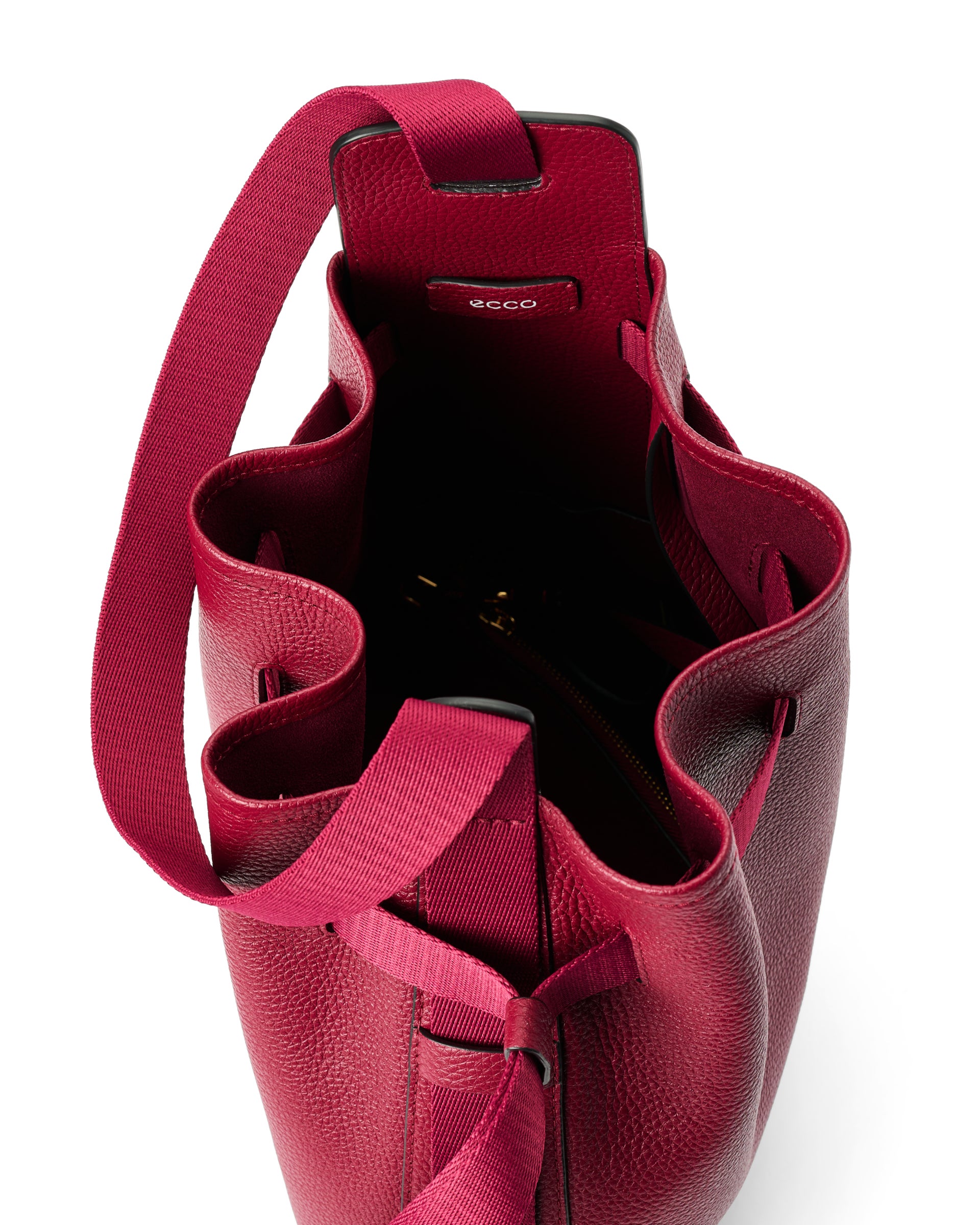 Kožená voľná kabelka ECCO® Sail Bag - Červená - Inside