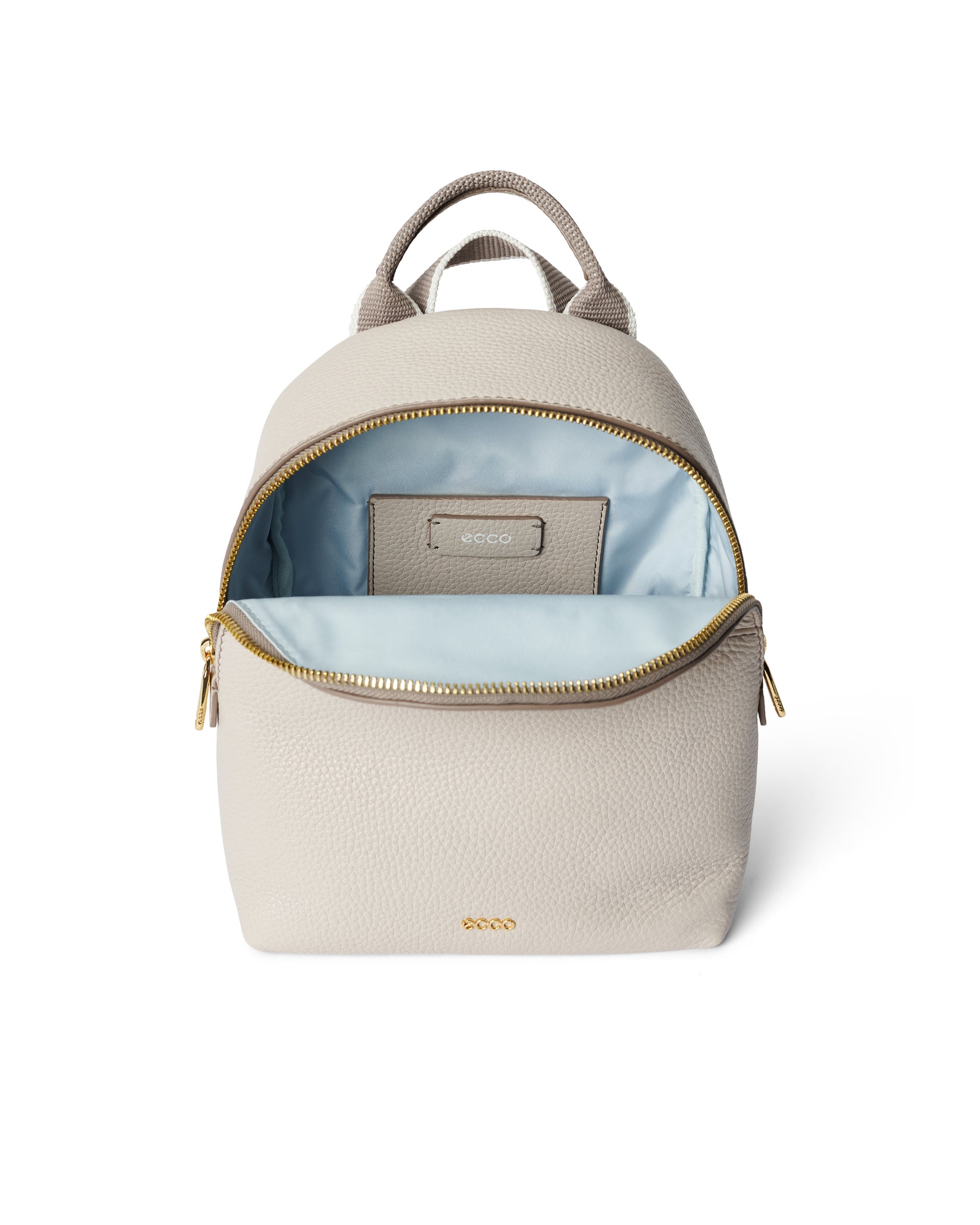 ECCO Round Pack Small Pebbled レザーバックパック - ベージュ - Inside