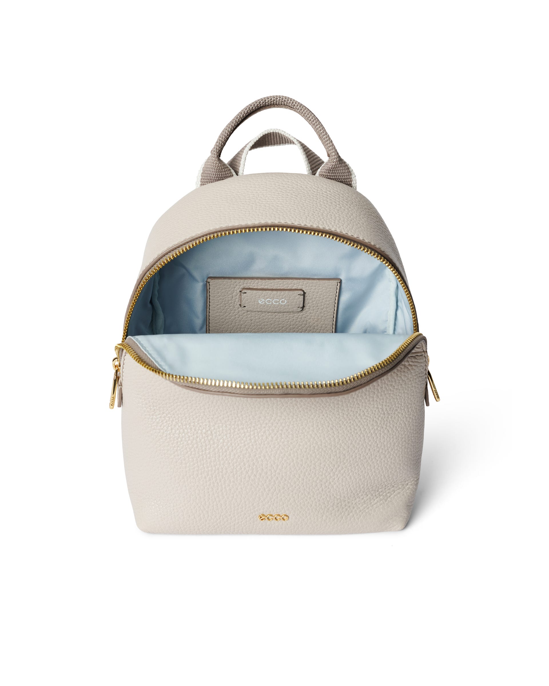 ECCO Round Pack Small Pebbled レザーバックパック - ベージュ - Inside