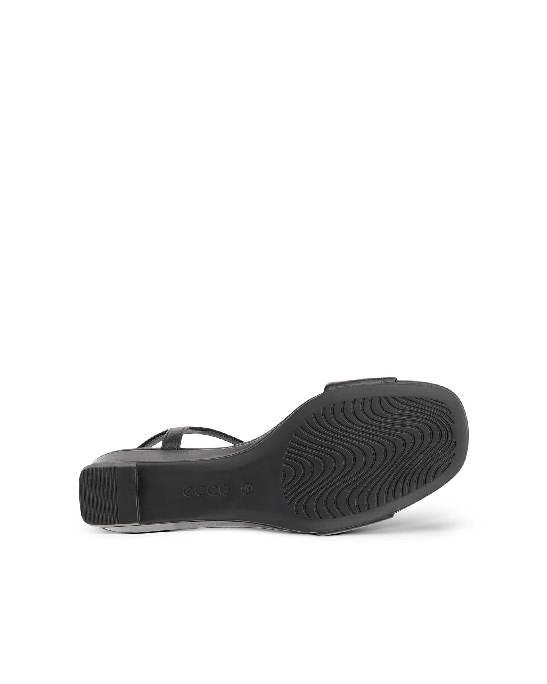 Women's ECCO® Astrid Leather Wedge Sandal - Black - Sole