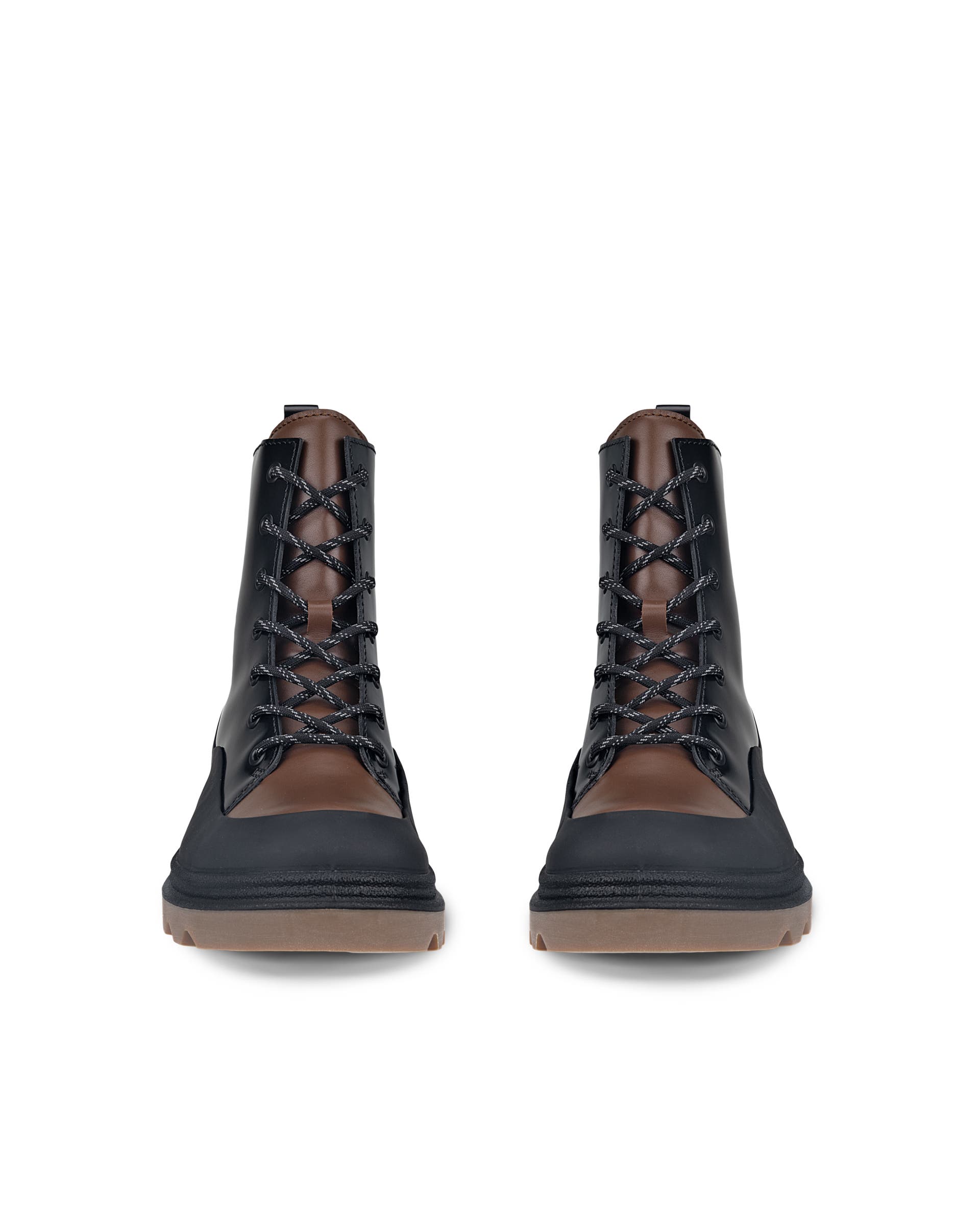 Women's ECCO® Grainer Leather Mid-Cut Boot - Black - Front pair