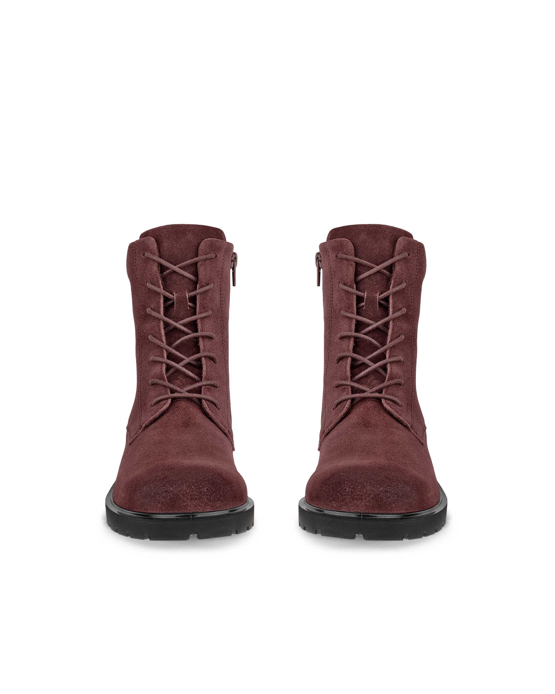 Damskie skórzane sznurowane buty ECCO® METROPOLE VIENNA - Brązowy - Front pair