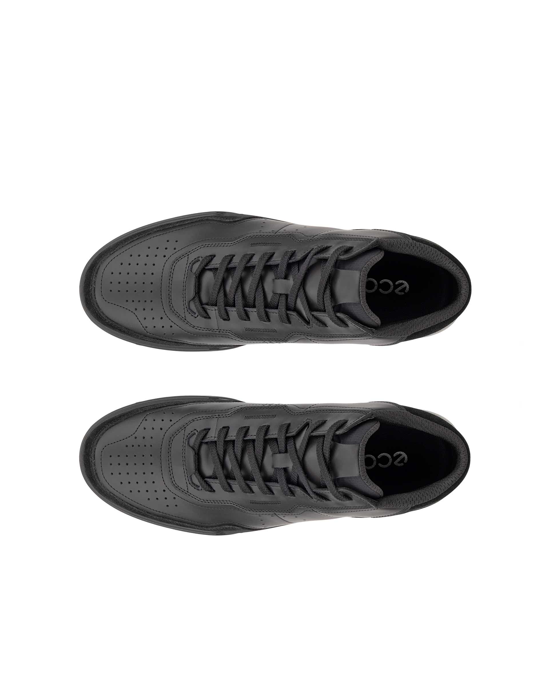 ECCO® STREET COURT muške kožne tenisice iznad gležnja - Crna - Top left pair