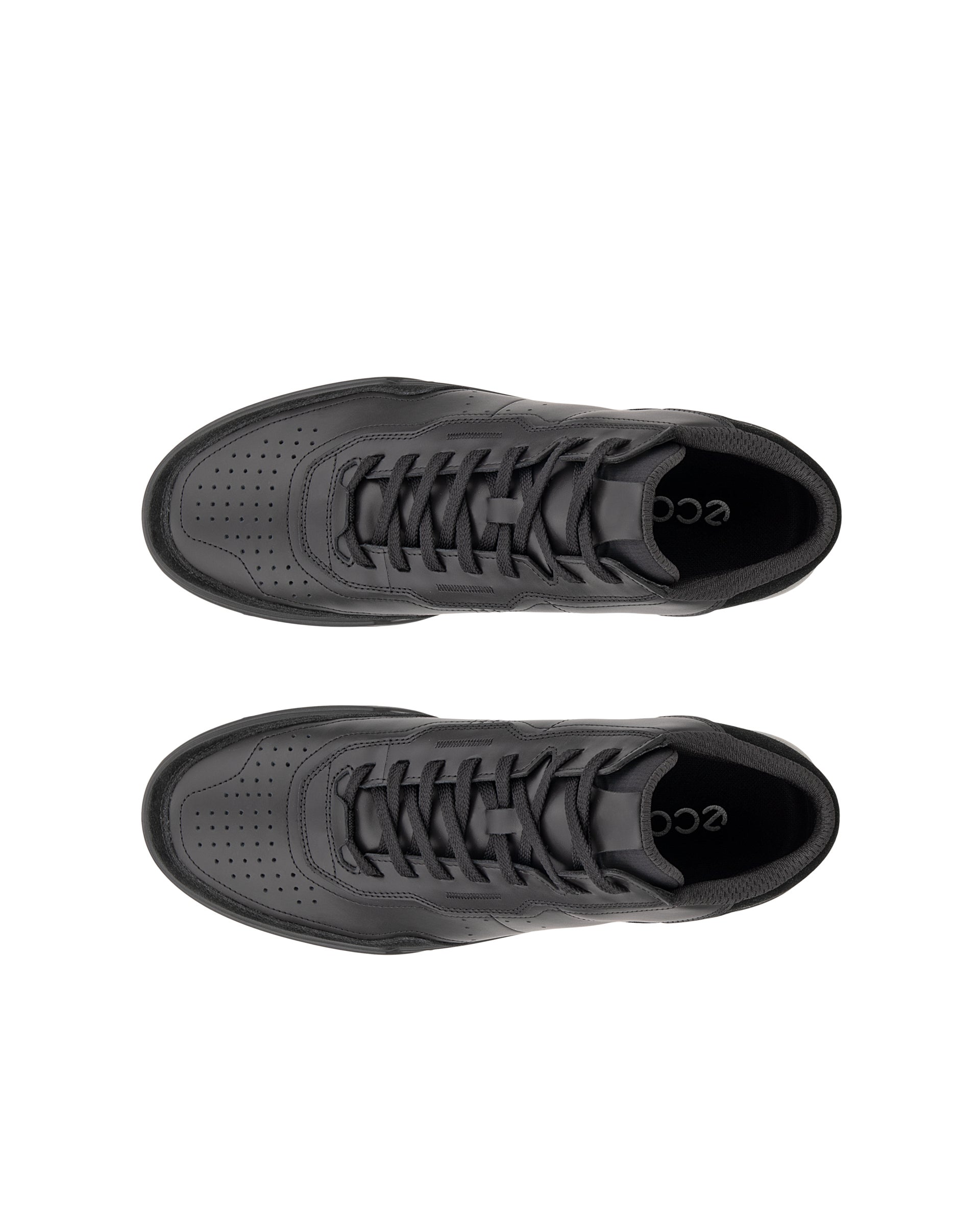 Moški visoki usnjeni ležerni čevlji ECCO® STREET COURT - Črna - Top left pair