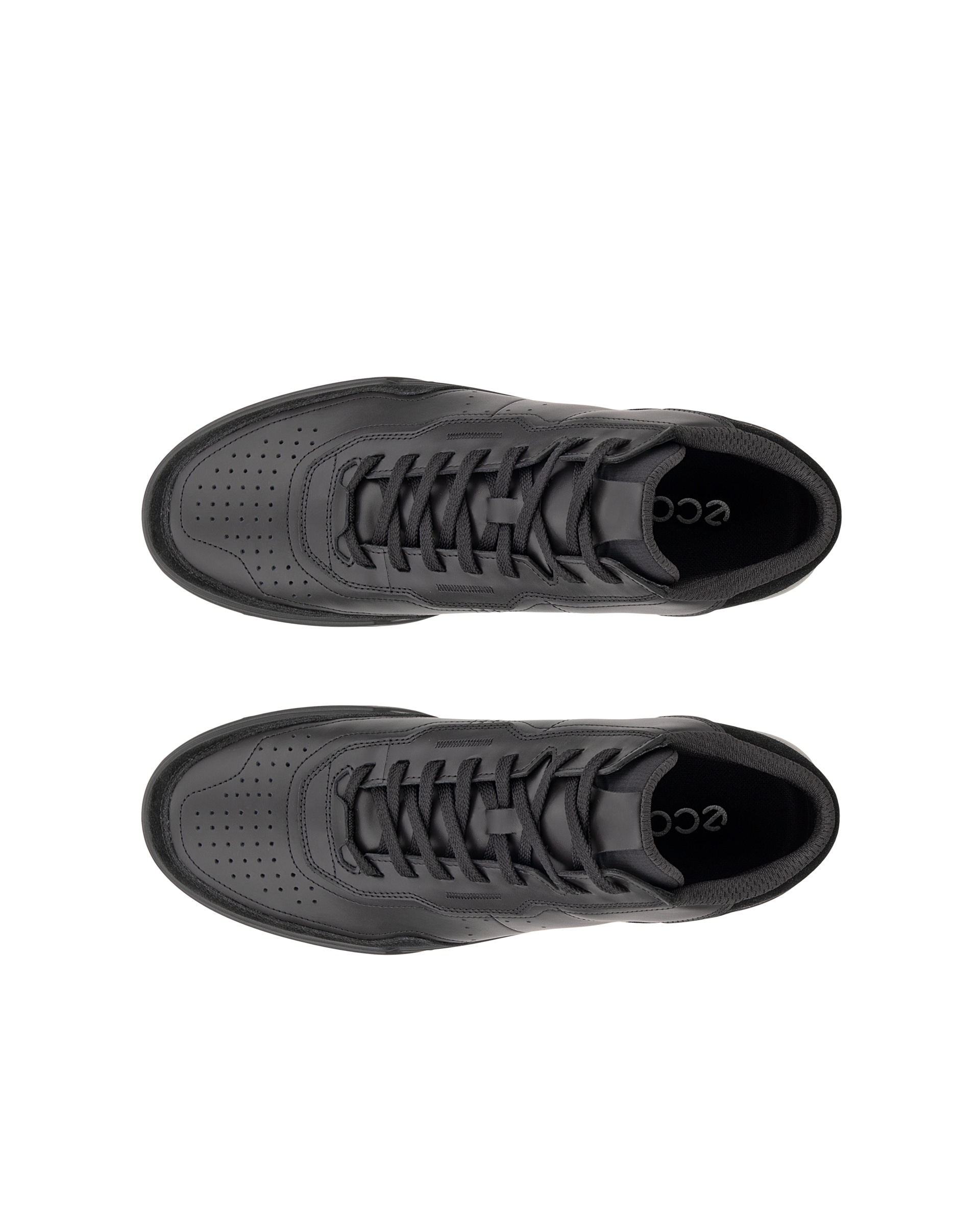 ECCO® STREET COURT muške kožne tenisice iznad gležnja - Crna - Top left pair