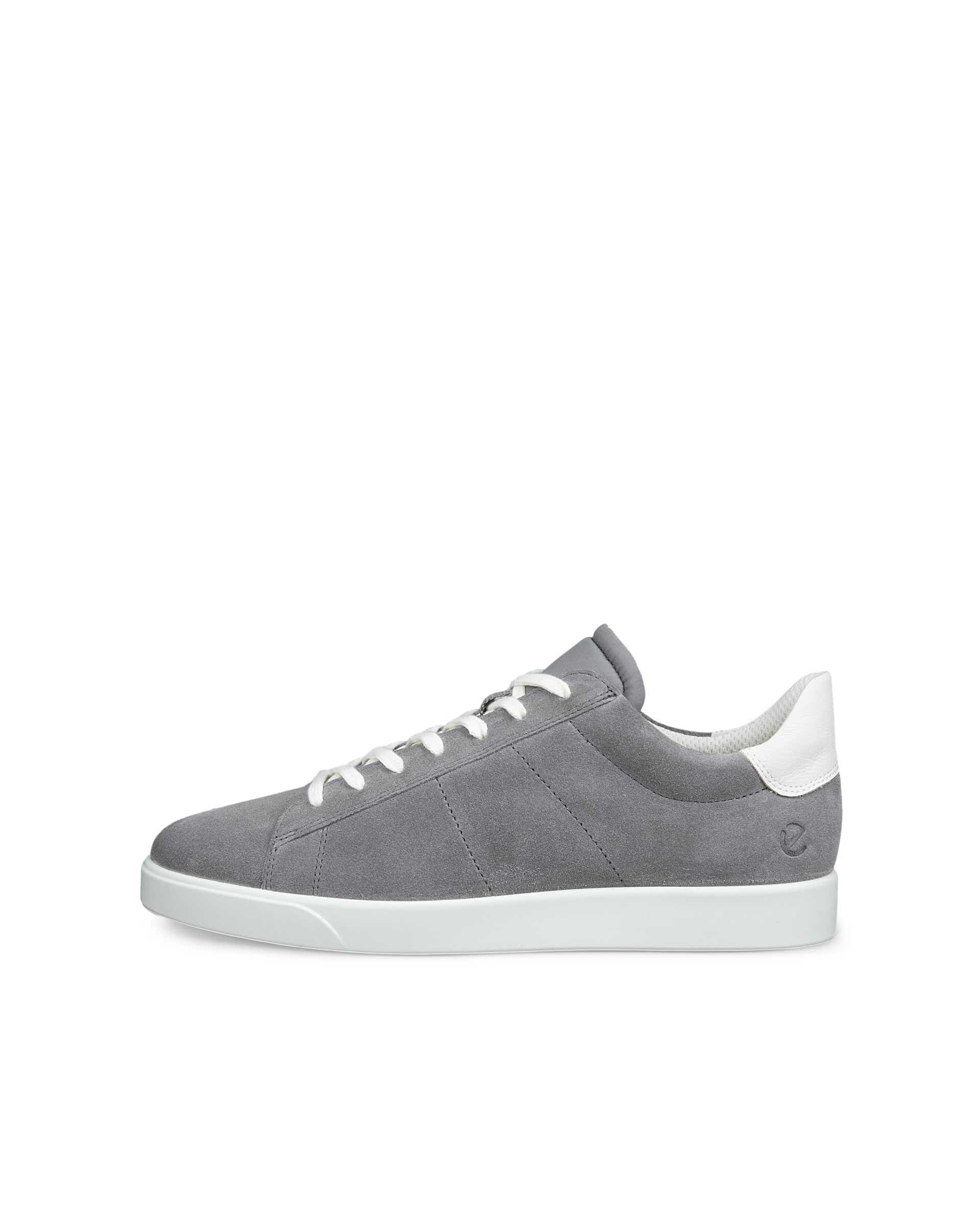 ECCO® STREET LITE heren suède sneaker - Grijs - Outside