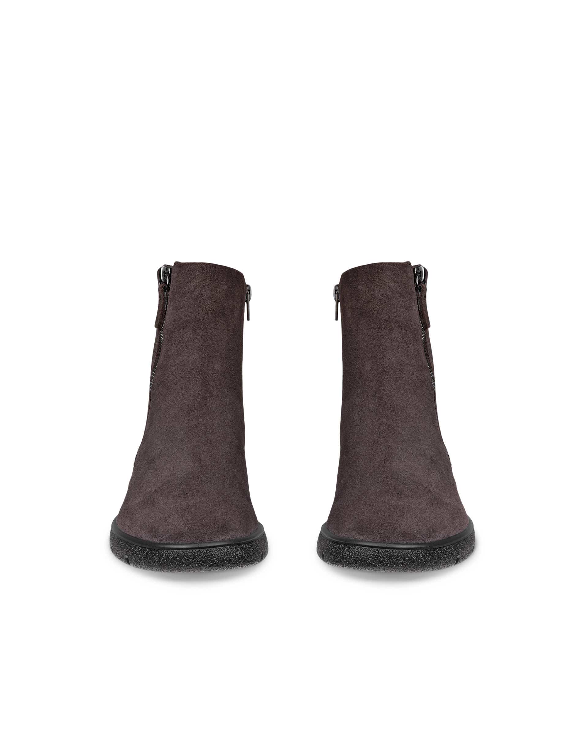 ECCO® BELLA 2 Damen Bootie aus Veloursleder mit Reißverschluss - Braun - Front pair