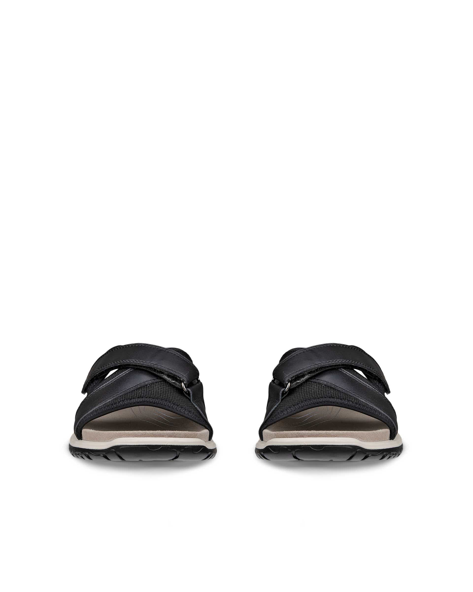 Women's ECCO® Offroad Roam Leather Slide Sandal - Black - Front pair