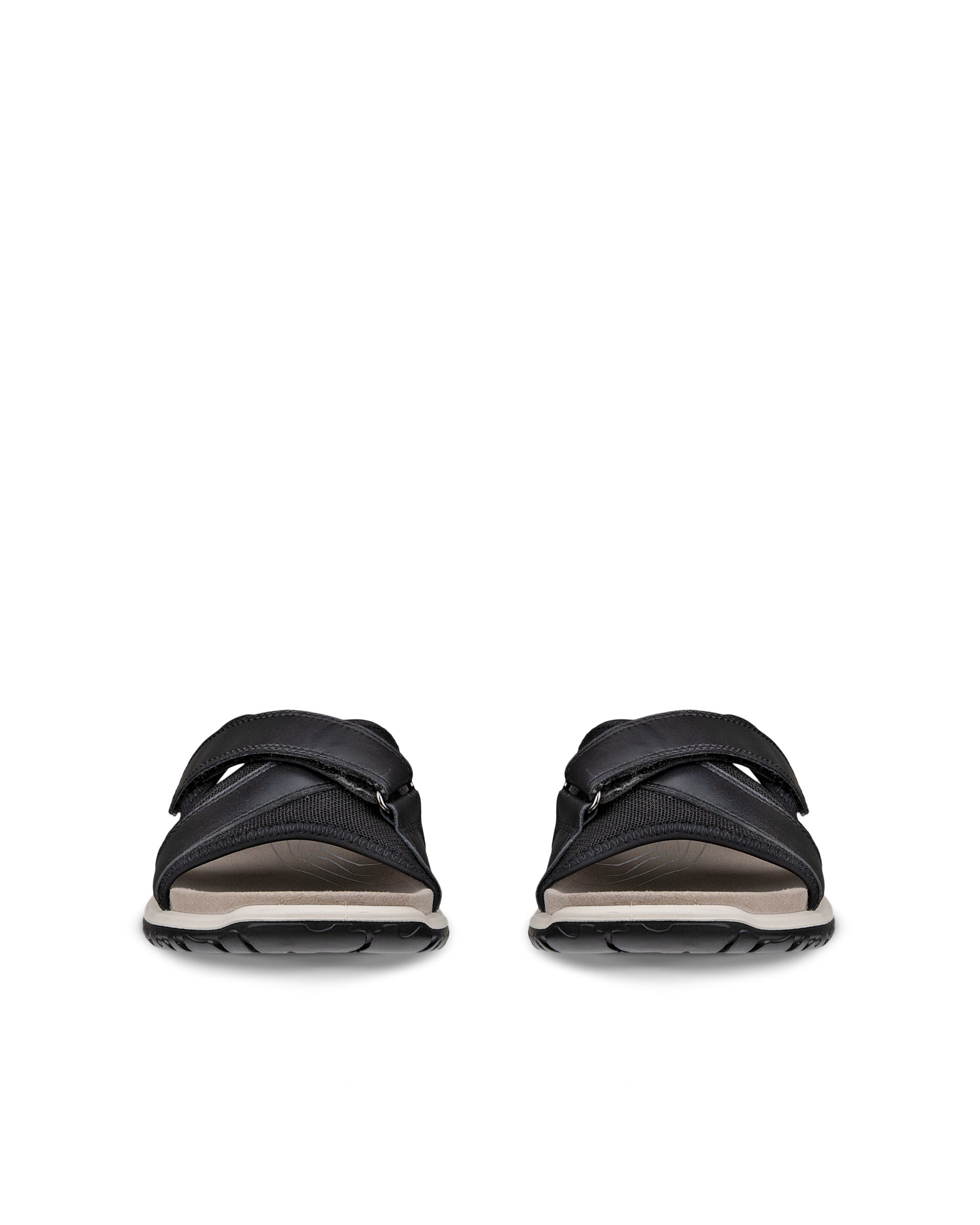 Women's ECCO® Offroad Roam Leather Slide Sandal - Black - Front pair
